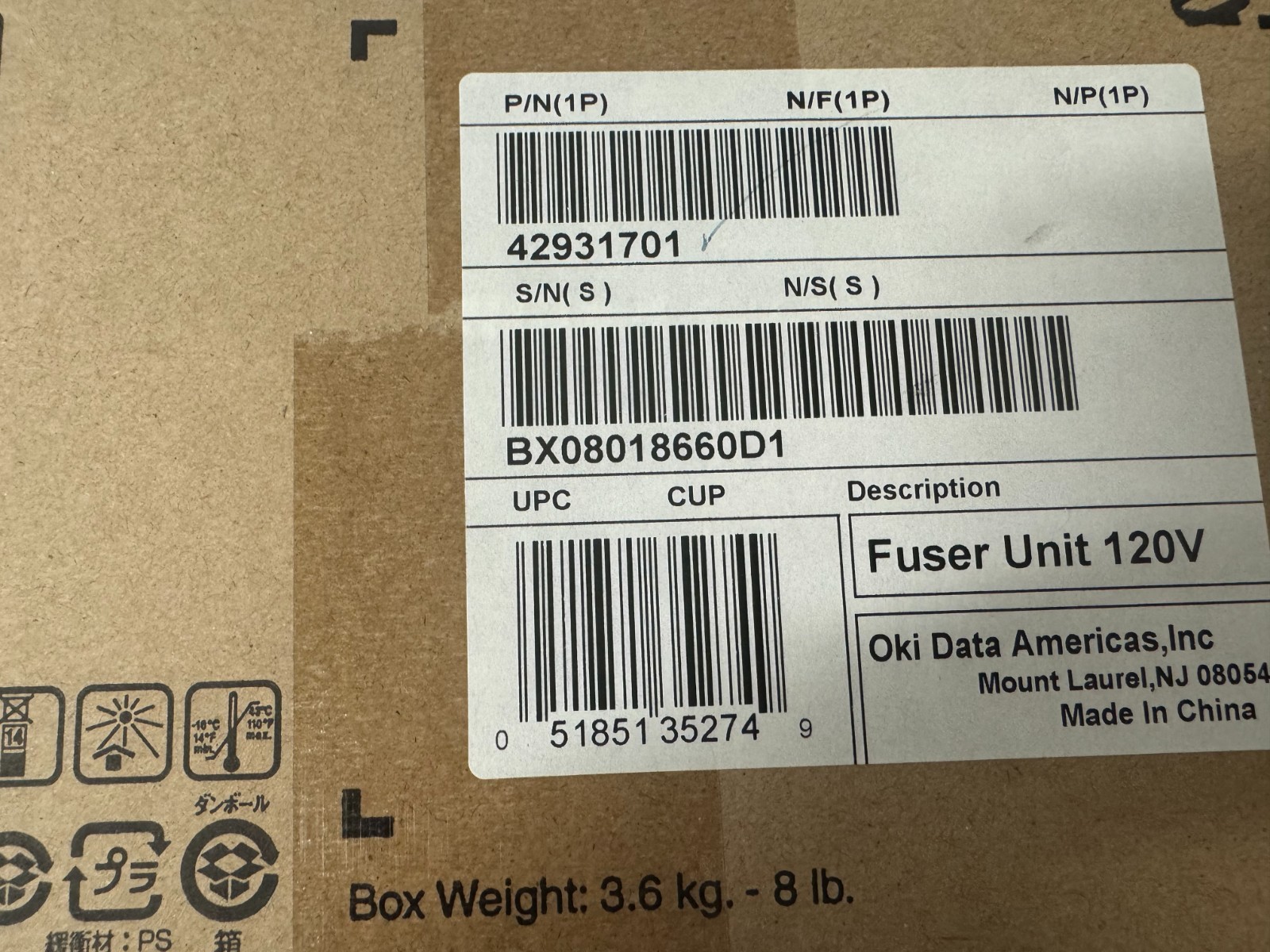 OKI Fuser Unit 120V C9600 C9800 C9650 C910 C930 Series