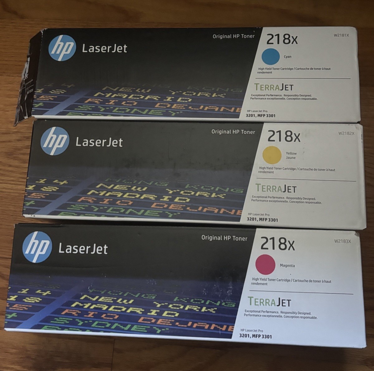 HP 218X High Capacity Color Toner Set (Cyan, Magenta, Yellow) – 3‑Pack