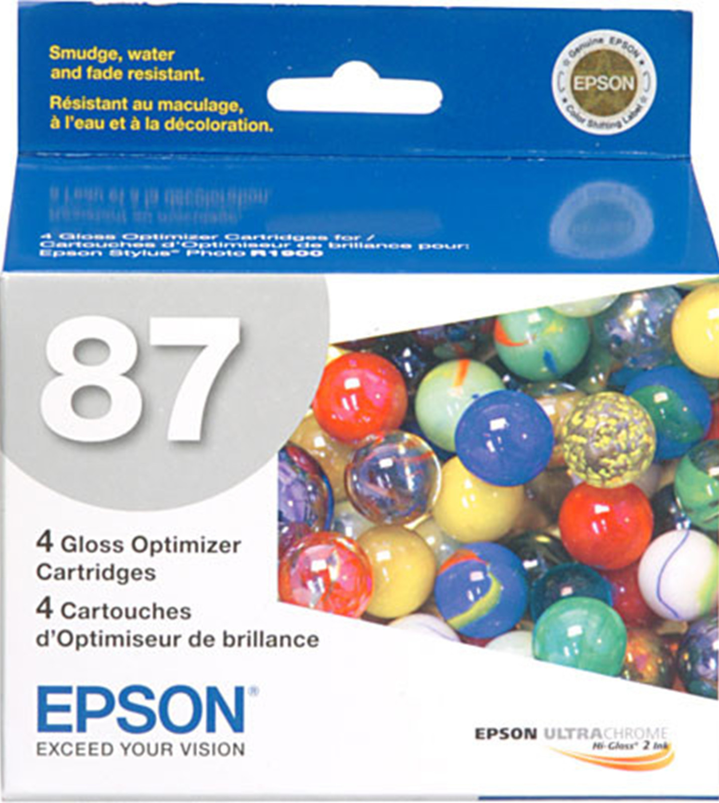 New Genuine Epson 87 Gloss Optimizer 4PK Ink Cartridges