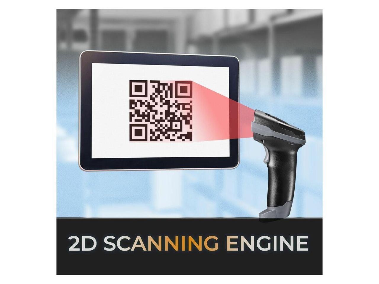 Adesso Wireless/Bluetooth/Wired 2D Barcode Scanner with Charging Cradle – Cable/