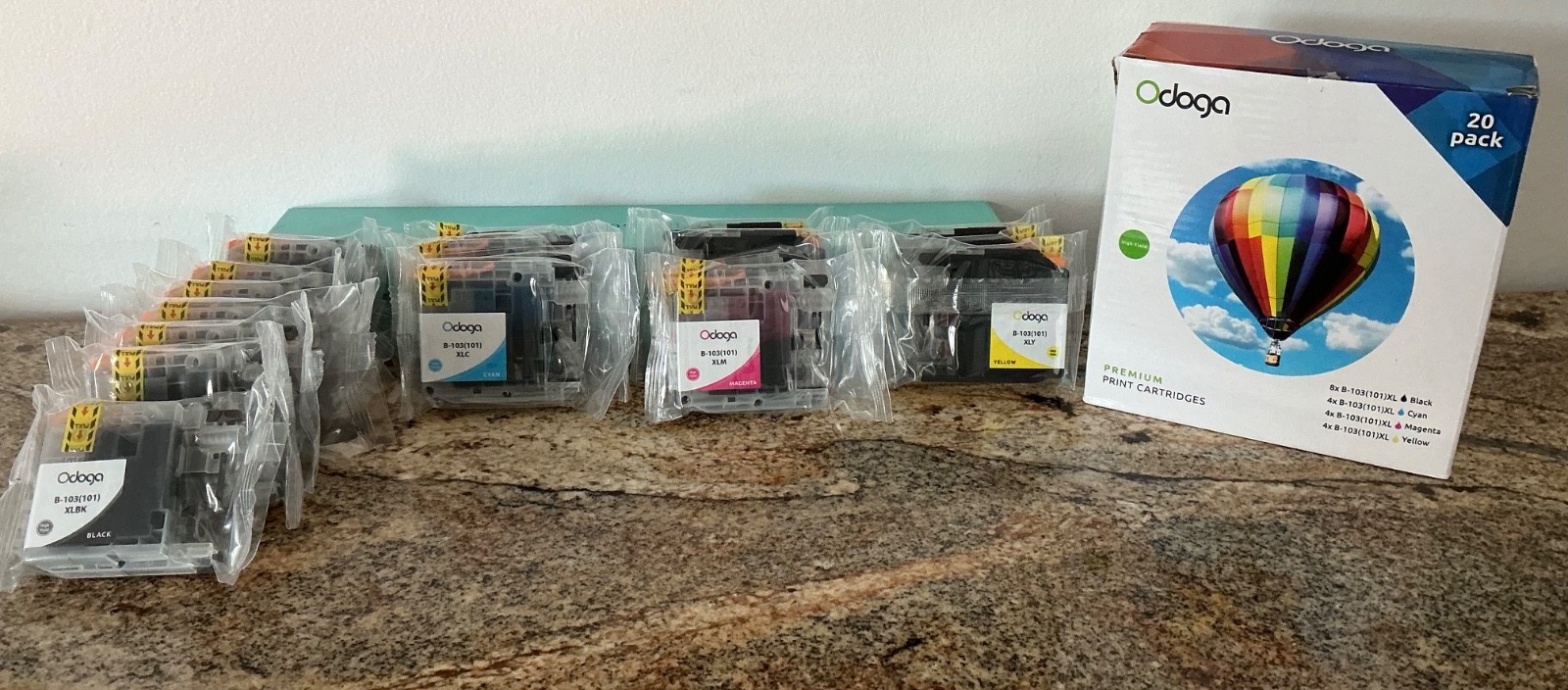 Odoga B-103 XL B C M Y Printer Ink Cartridges Lot Of 18 Box Sealed New