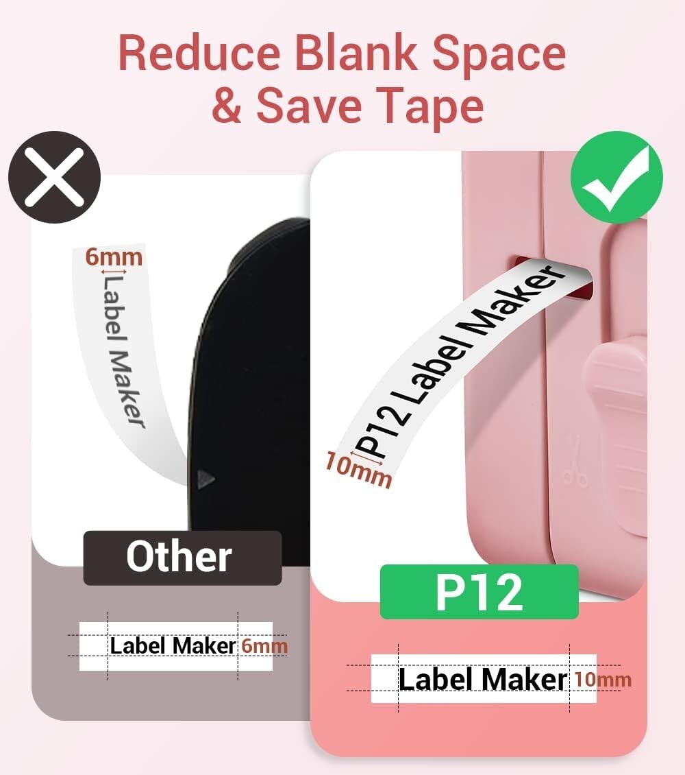 Phomemo P12 Label Maker Machine Portable Bluetooth Thermal Sticker Labeler