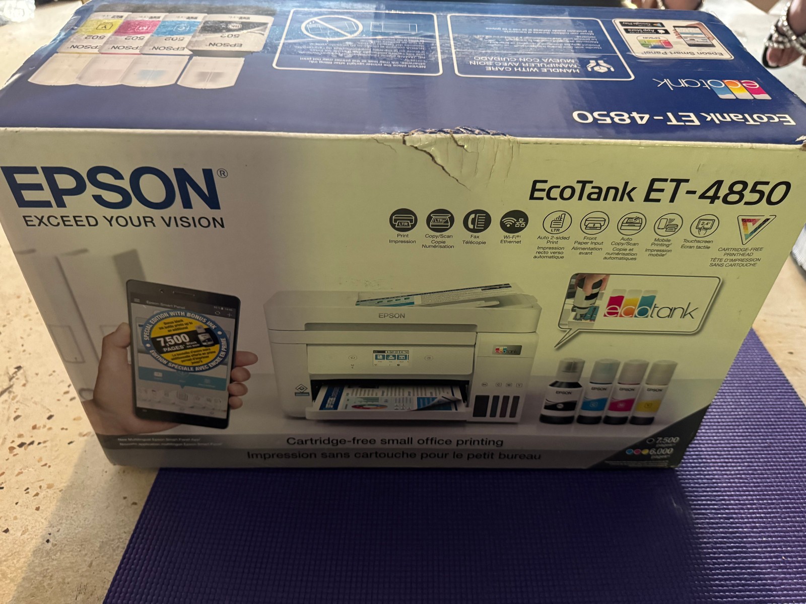 Epson EcoTank ET-4850 Color Inkjet All-In-One Printer – White