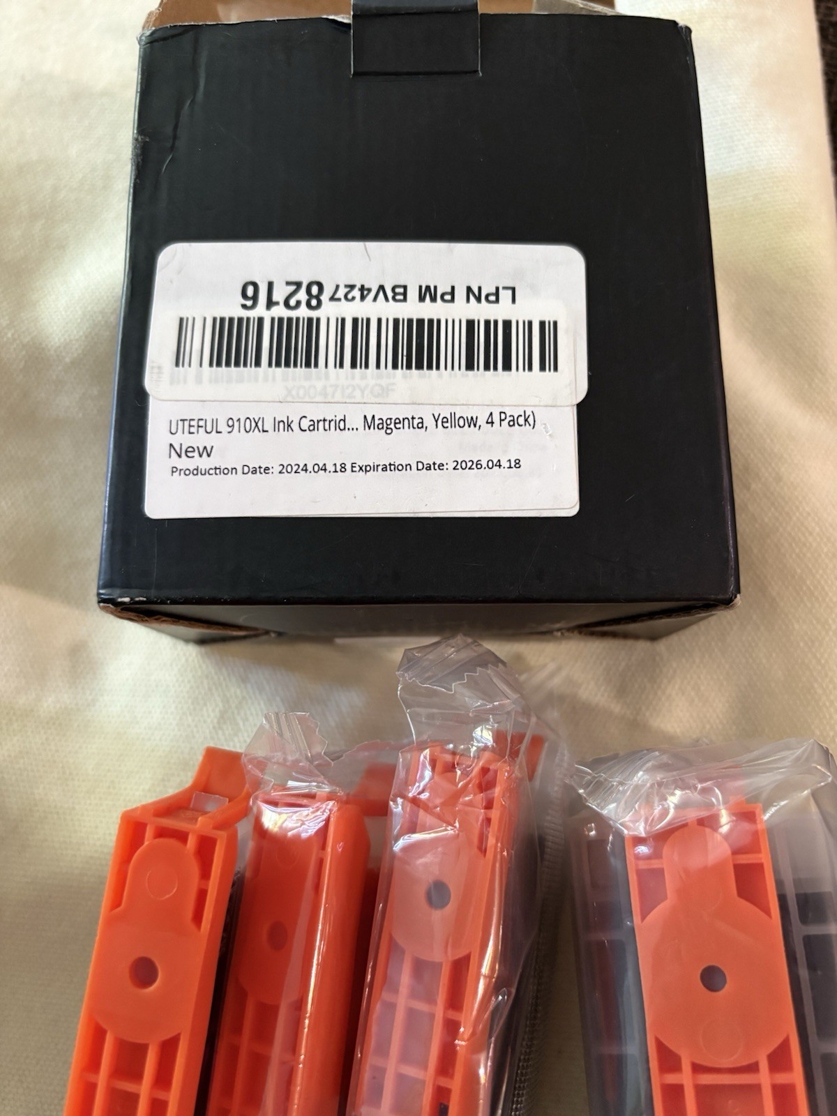 HP 910XL replacement Cartridges, 3 Black, 2 Yellow, 2 Magenta, 2 Cyan