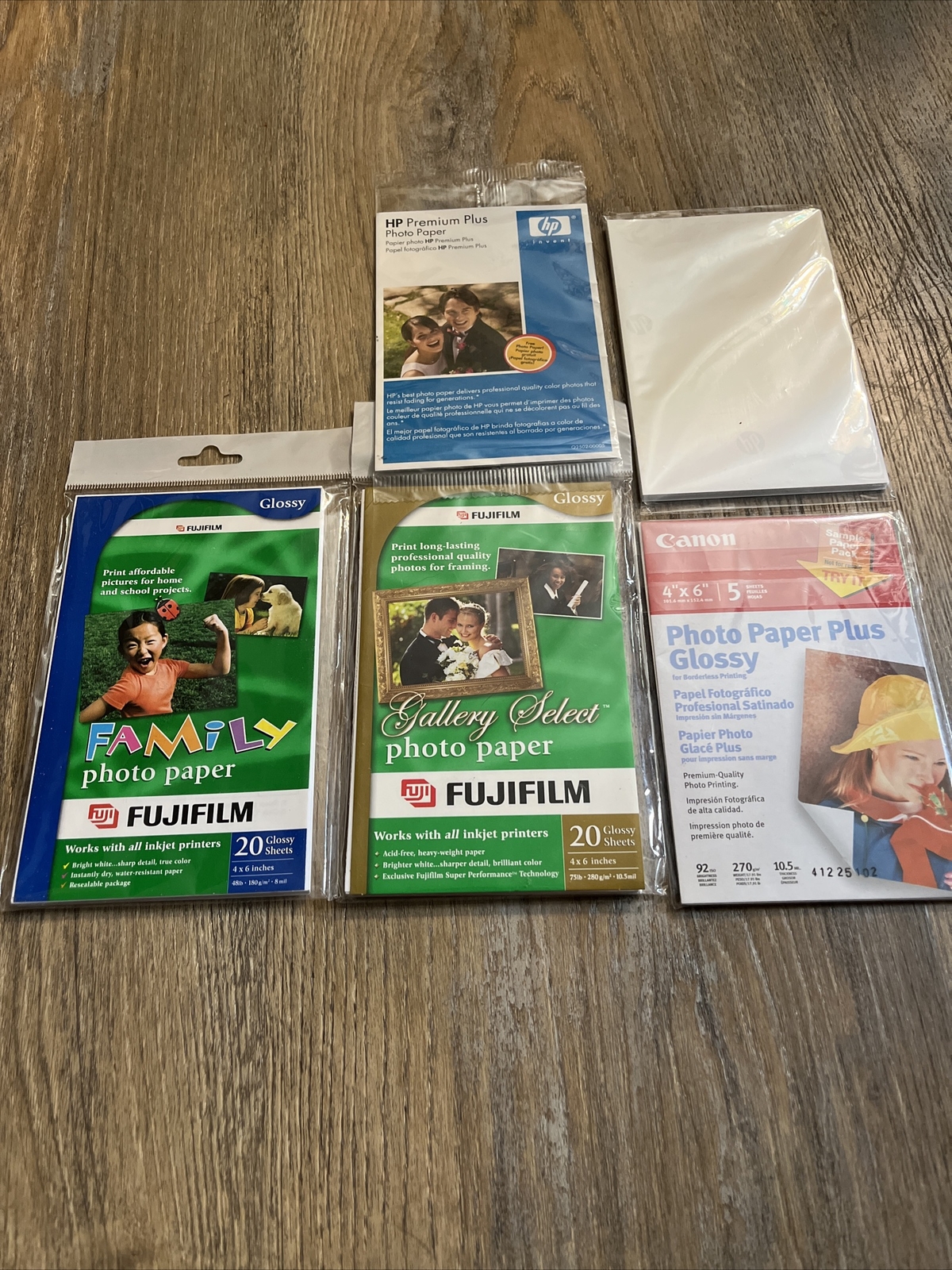Fujifilm/HP/Canon Glossy Photo Paper 4″x6″ BUNDLE 55 Sheets Total-see photos