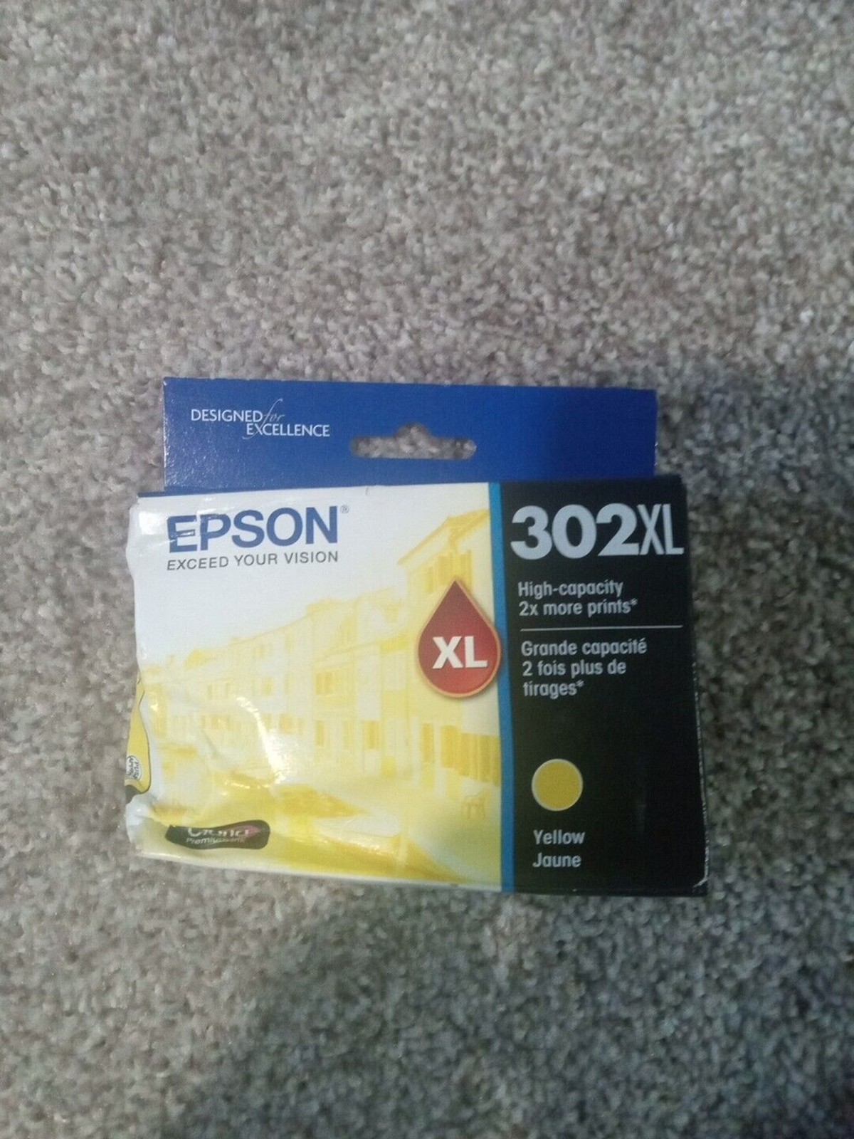 Epson 302XL Yellow Ink Cartridge Beat Box But Sealed, Expires 07/2025 NEW