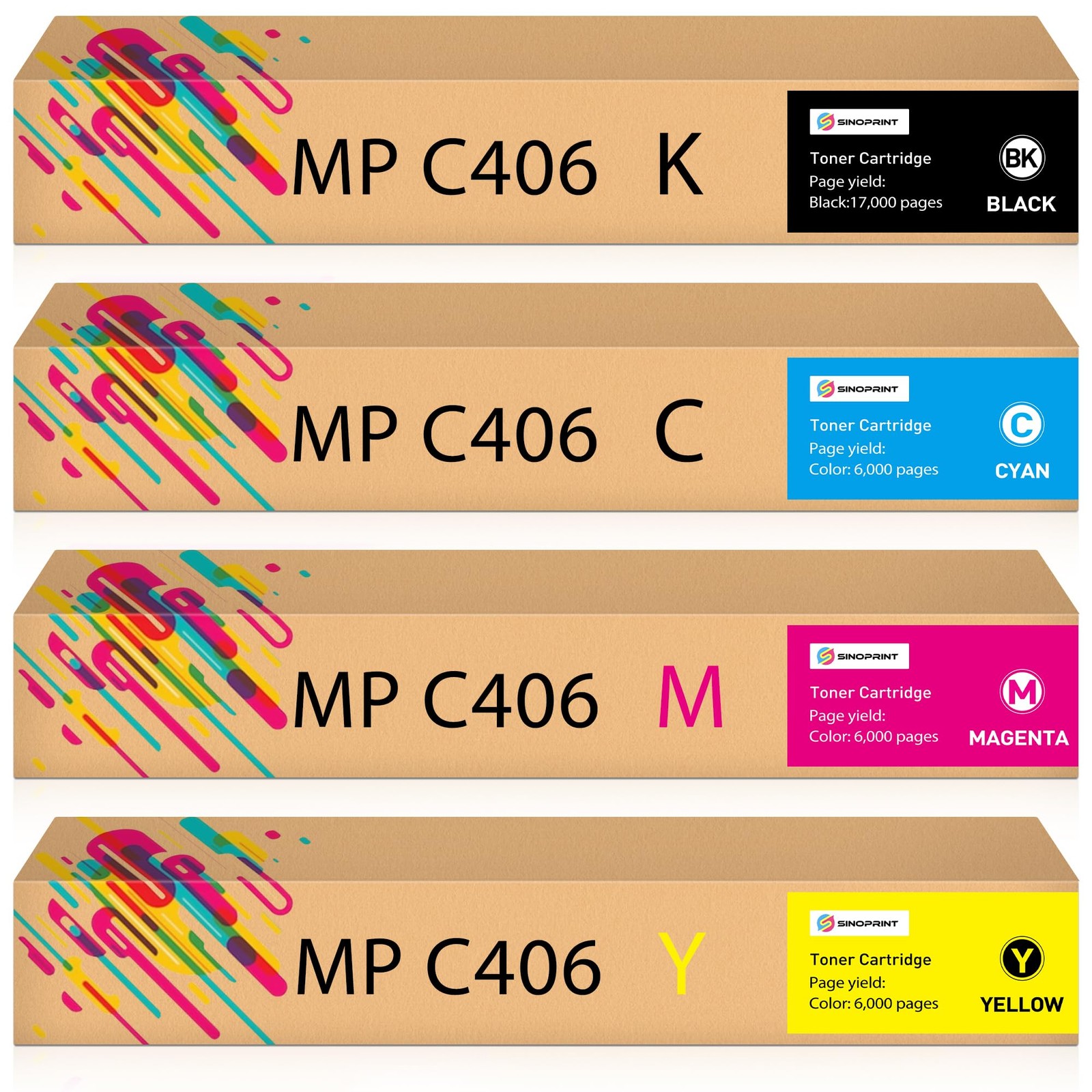 MP C406 Toner Cartridge Compatible MP C406 842091 842092 842093 842094 Toner Car