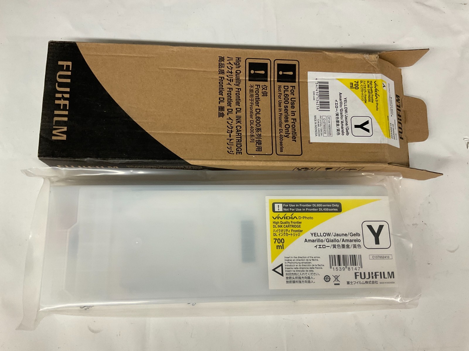 Genuine Fujifilm DL600 Yellow Ink Cartridge Open-bag Exp.2023