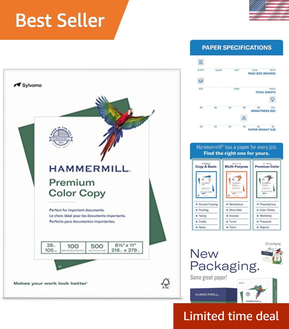 28 lb Uncoated Copy Paper, 8.5×11 – 100 Bright, Jam-Free, 500 Sheets