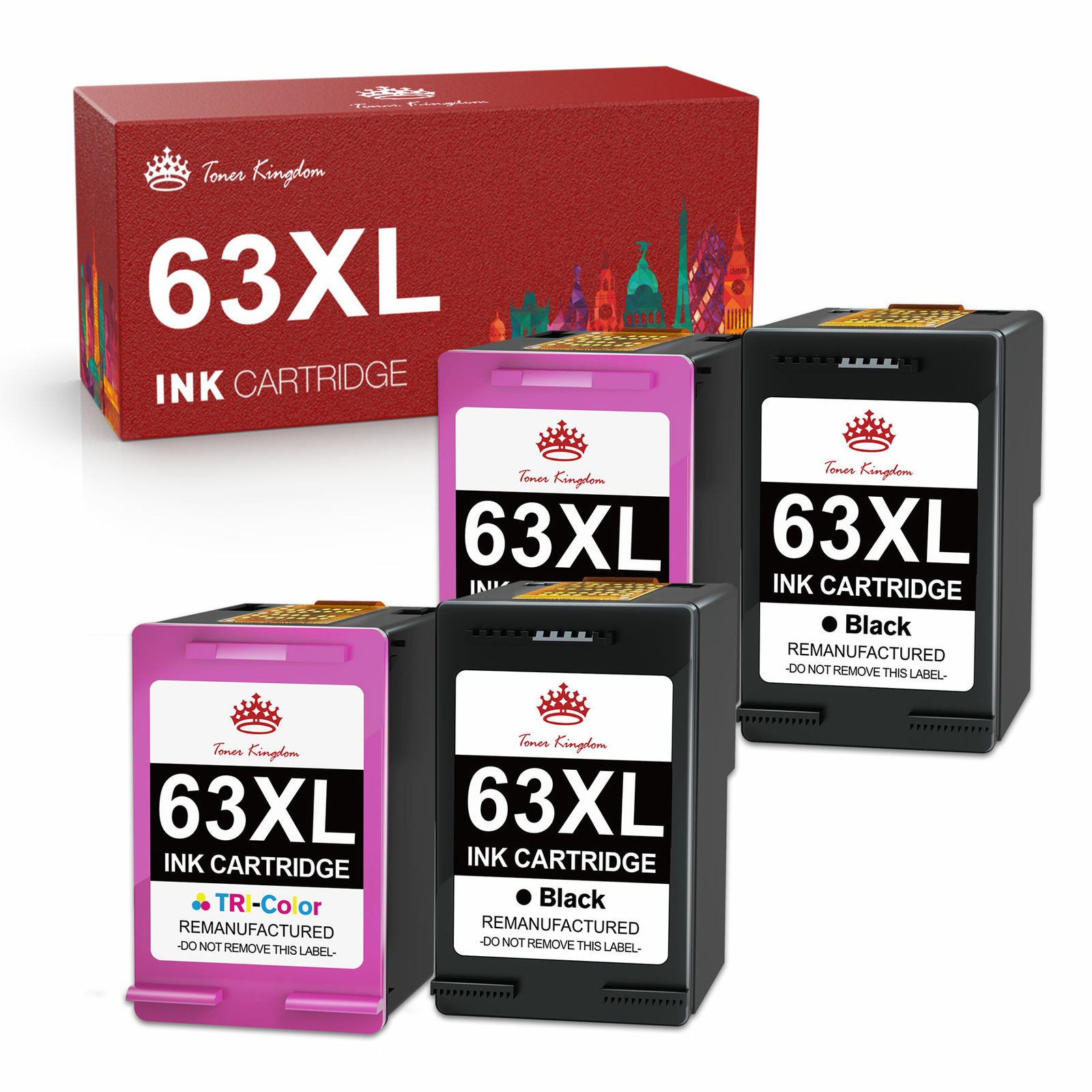 63 XL Black Color Ink Cartridge for HP OfficeJet 3830 4650 4652 5222 5258 5255