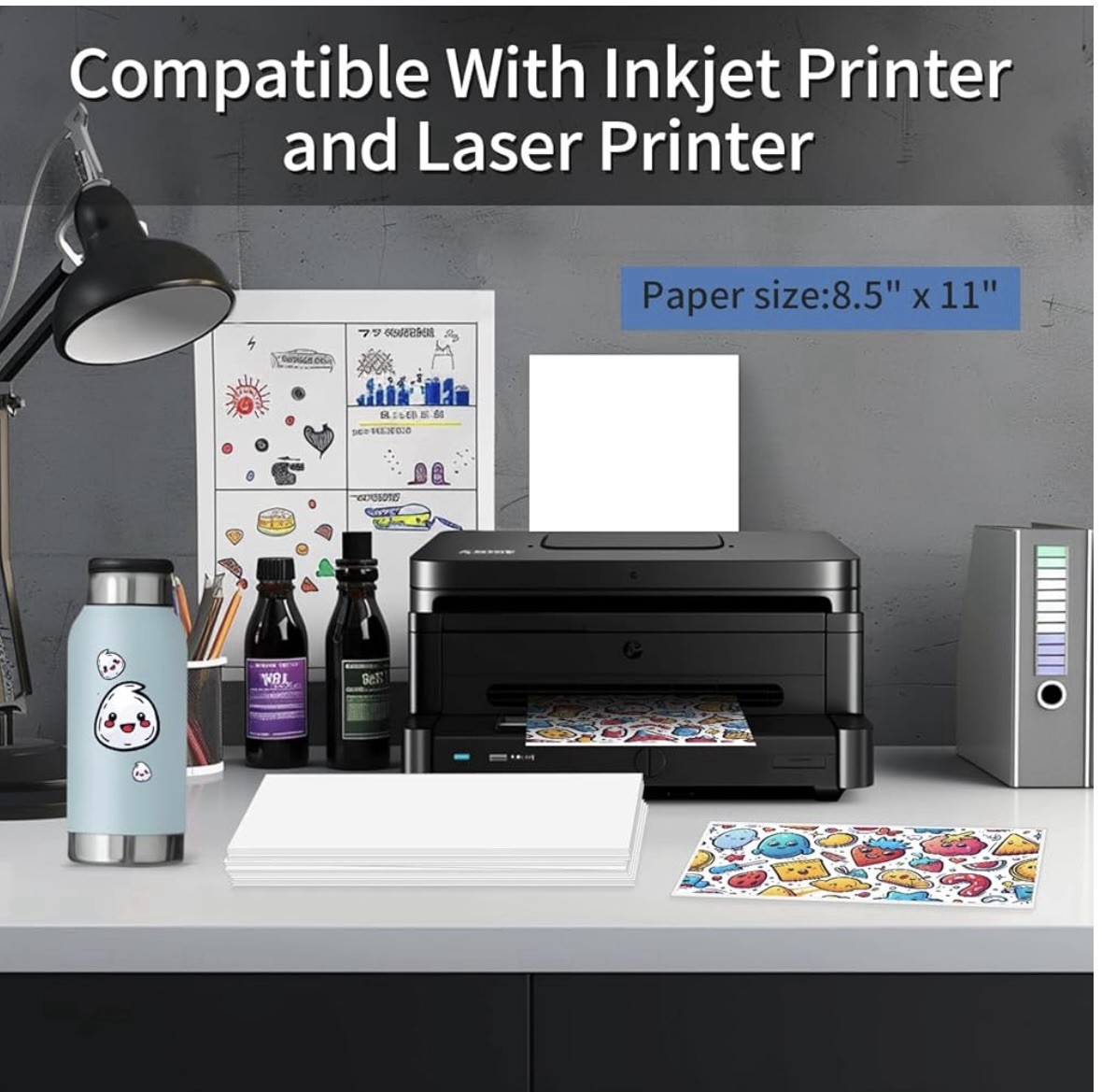 50 pcs translucent vinyl sticker paper for inkjet And laser printer