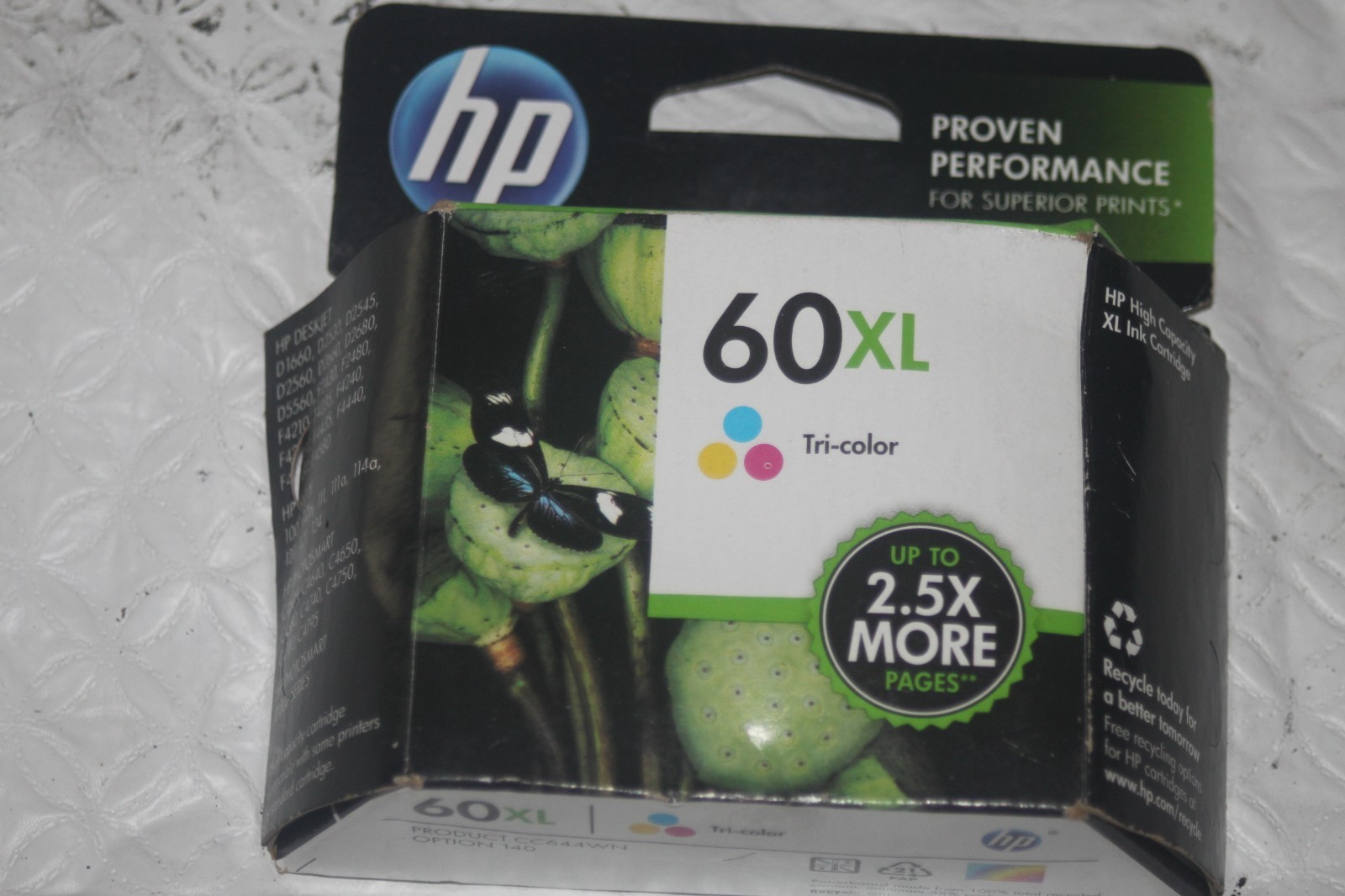 Genuine HP 60XL Tri-Color Original Ink Cartridge New/Sealed Exp FEB 2018