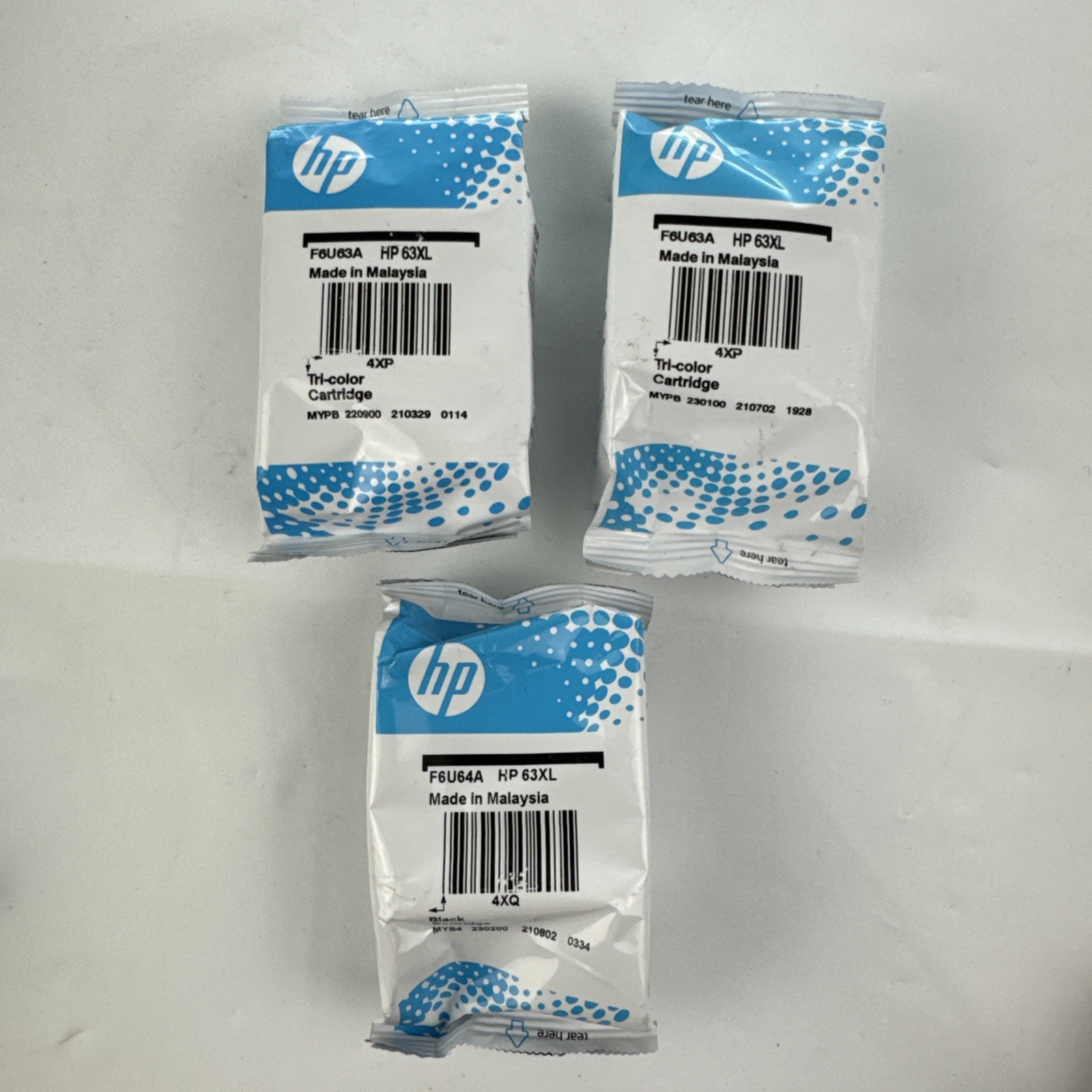 Genuine HP 63XL Black + 2 HP 63XL Tri Color Ink Cartridges Lot Sealed No Box
