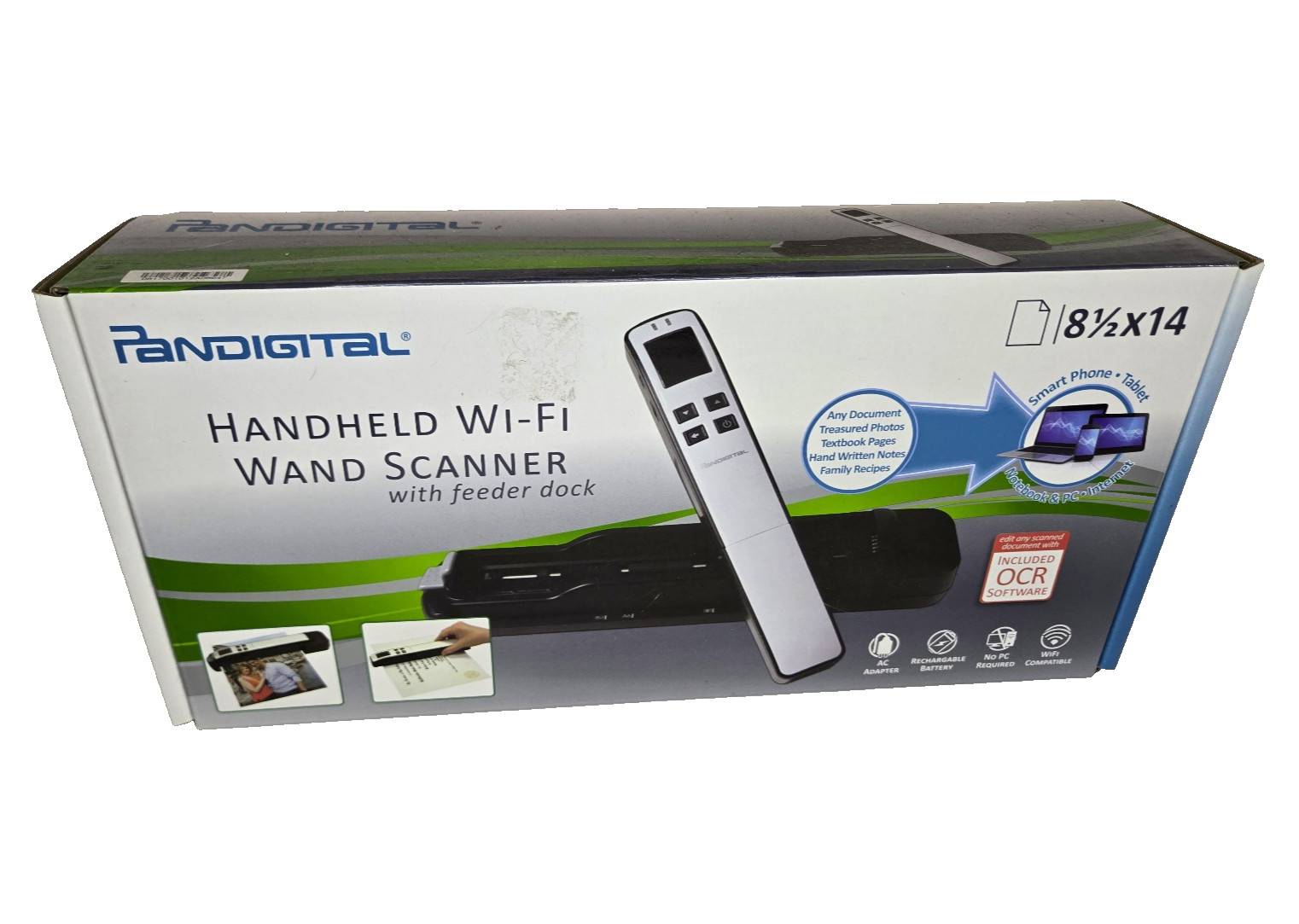 Pandigital Handheld Wi-Fi Wand Scanner Open Box Wireless and Wired Free Shipping