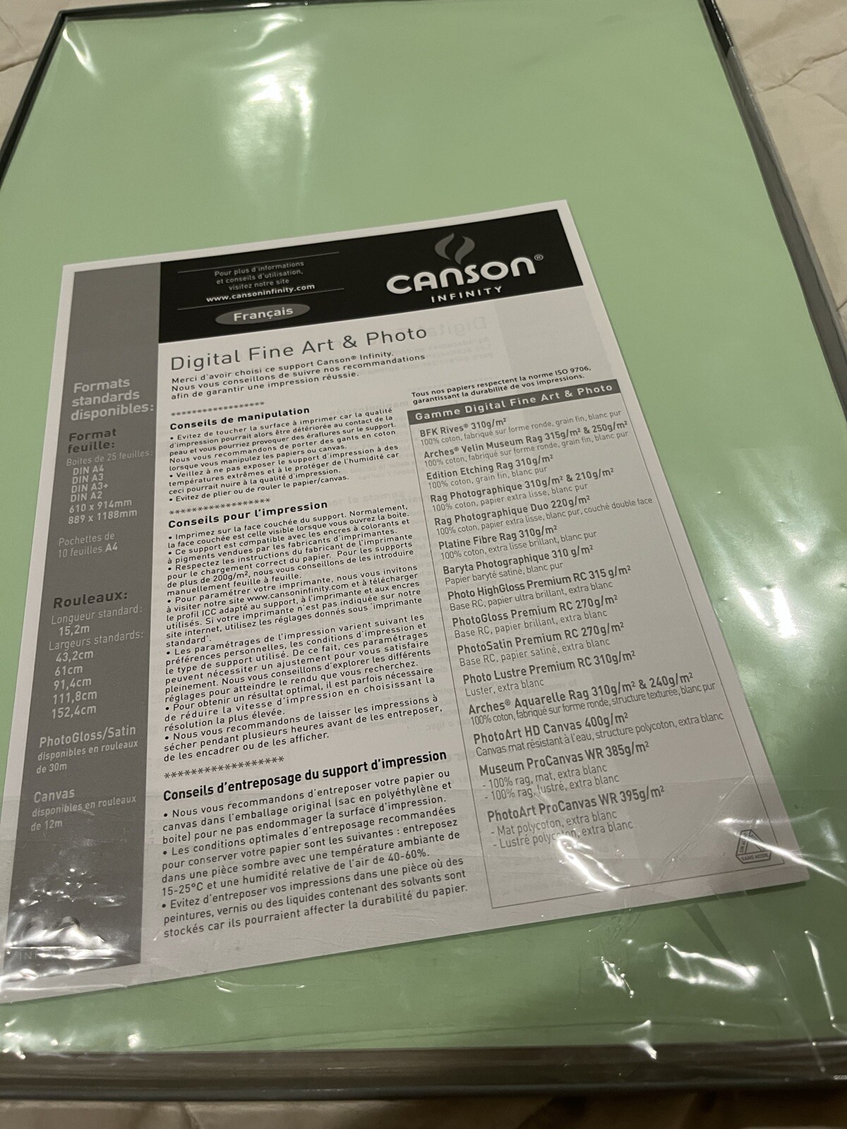 Canson Infinity Rag graphique Smooth Matte Photo Paper (13×19″), 21/25 Sheets