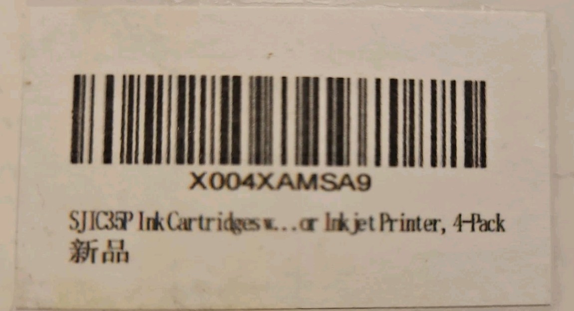 SJIC35P Ink Cartridges For EPSON Set 4 Pack: B . C .M. Y. ColorWorks CW-C6000
