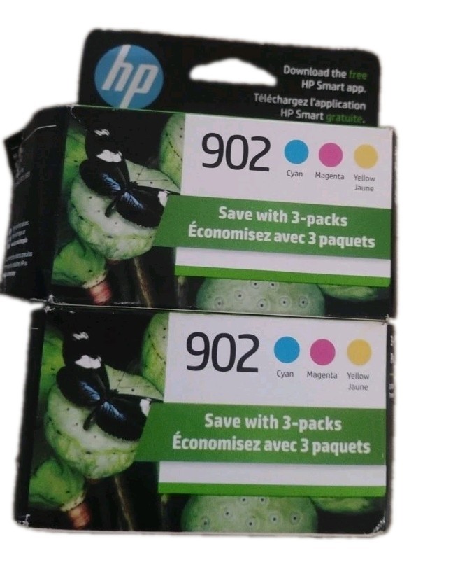 Genuine HP 902 ink Cartridges CYAN/MAGENTA/YELLOW 3 PACK Exp May 2027