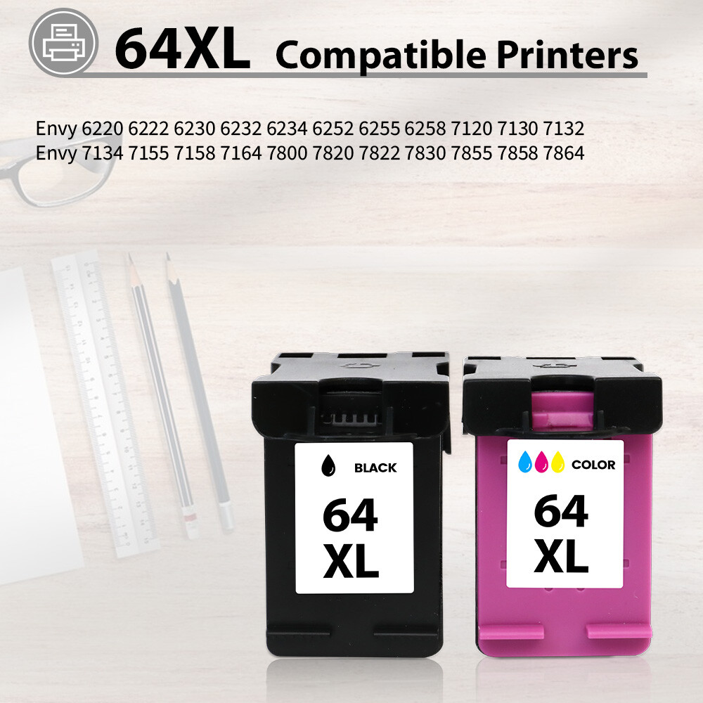 Black & Tri-Color Ink Cartridge 62XL 63XL 64XL 65XL 67XL Fits for HP Printer Lot