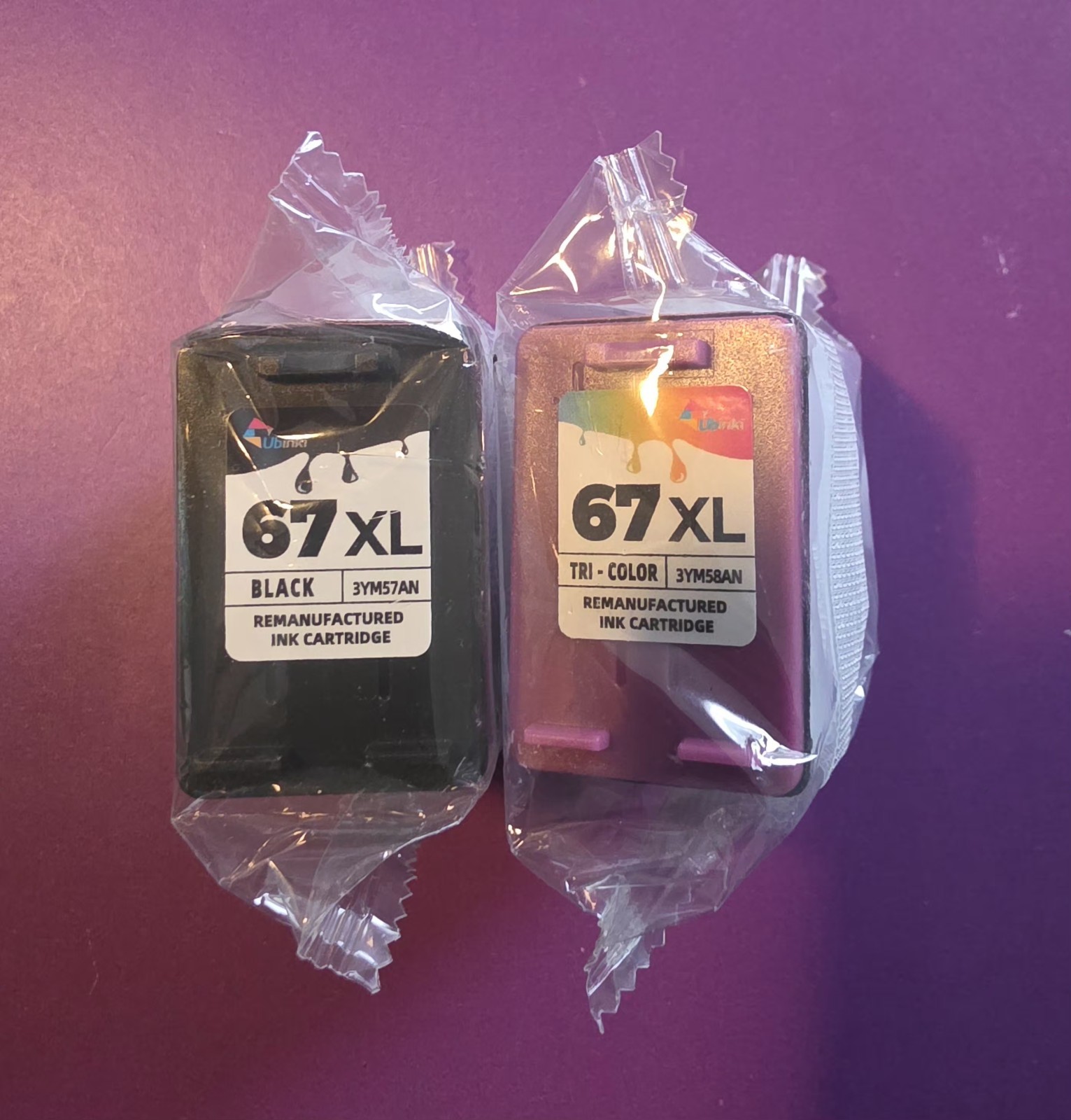 HP 67XL/67 2-Pack Ink Cartridges – Black/Tri-color (3YP30AN)