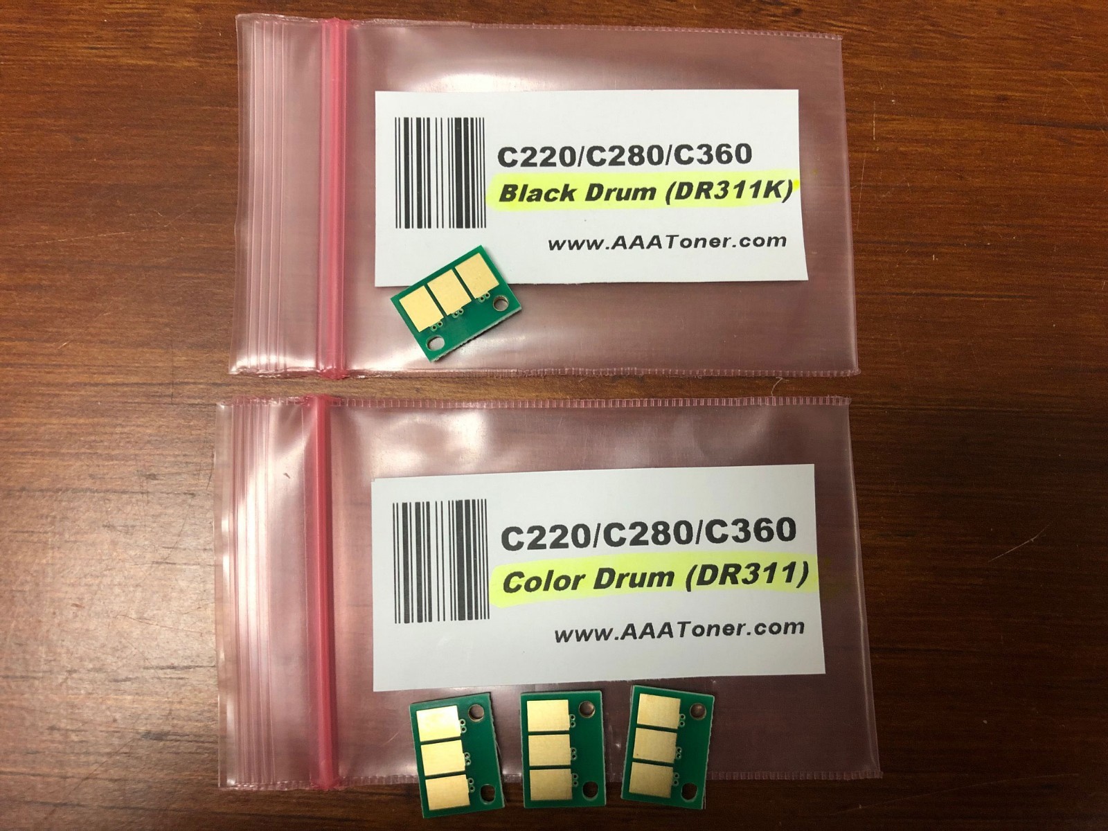 4 Drum Chip (BCMY) for Konica Minolta Bizhub C220, C280, C360 Printer Refill