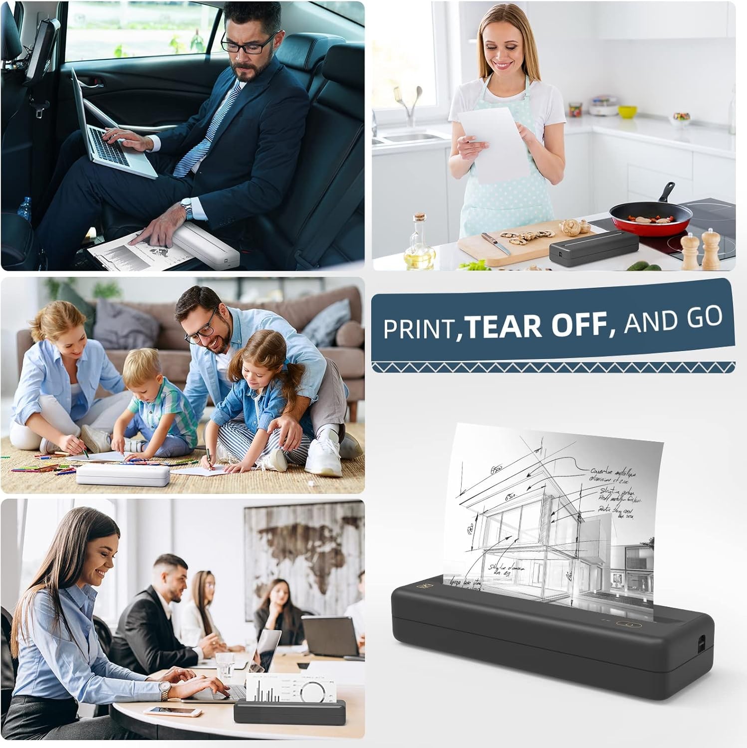 HPRT MT810 Portable Thermal Printer Bluetooth Wireless for Travel Mobile Office