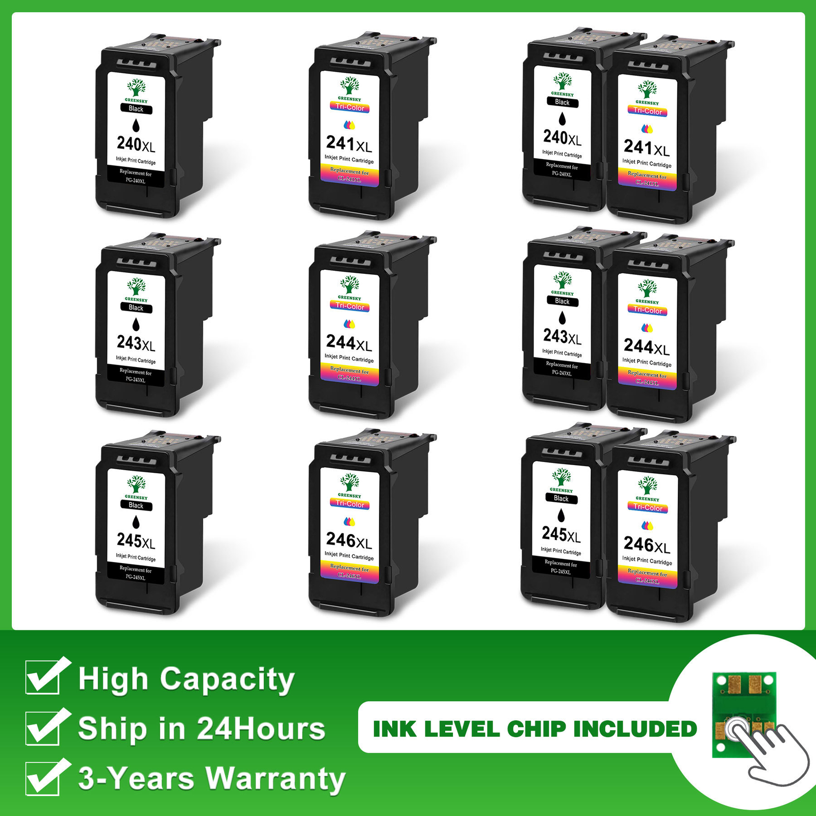 Ink Cartridges Replacement For Canon PG245XL 243XL 240XL CL246XL 244XL 241XL lot