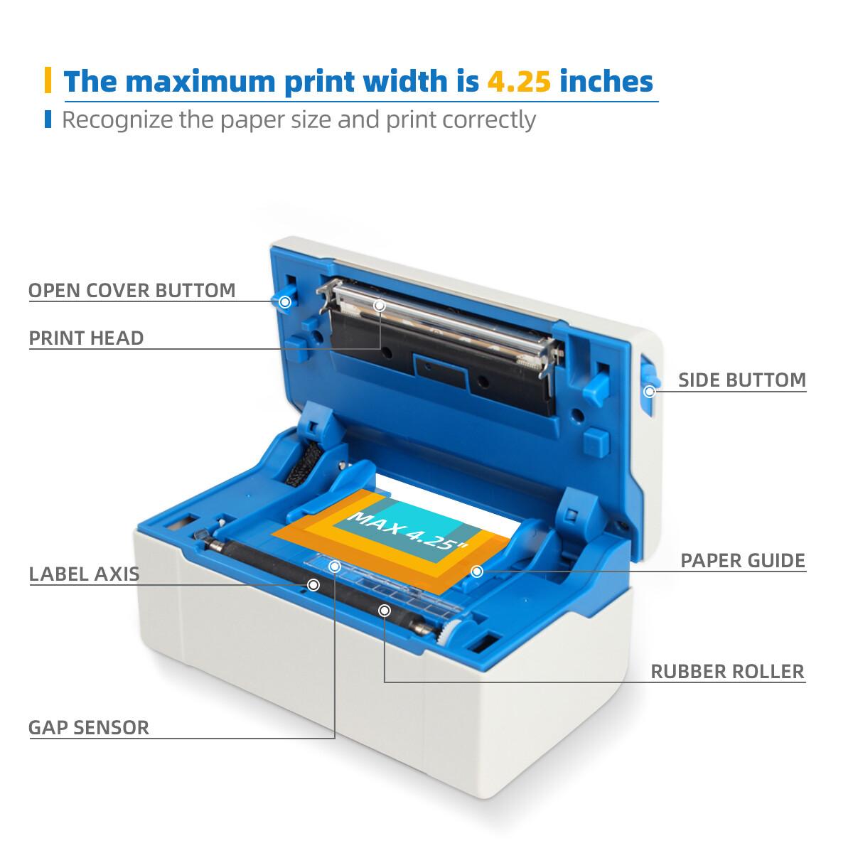 USB Shipping Label printer Direct Thermal Barcode ThermalPrinter Support Windows
