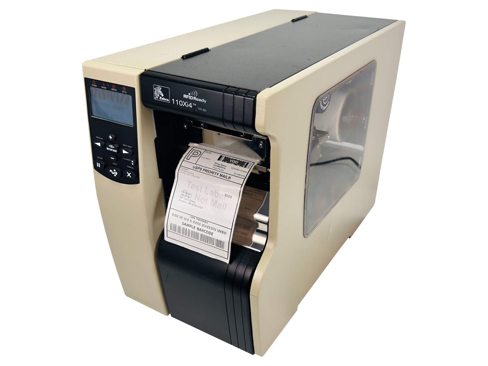 TESTED Zebra 110Xi4 Thermal Transfer Barcode Label Printer 600Dpi USB LAN Serial