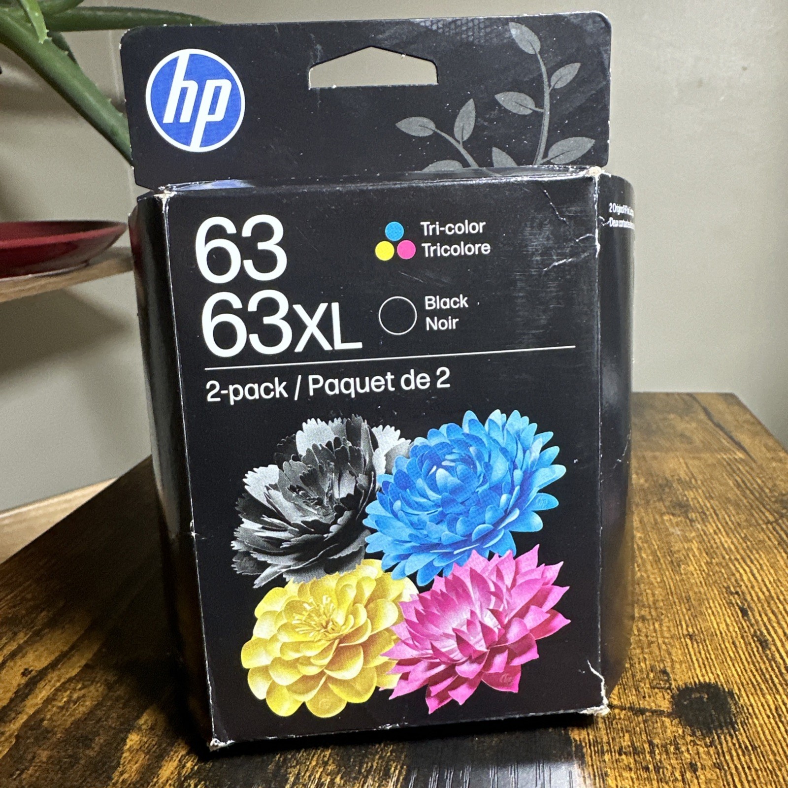 HP 63 TRI COLOR HP 63XL BLACK INK CARTRIDGE Exp OCT-2027 Cyan/Magenta/Yellow