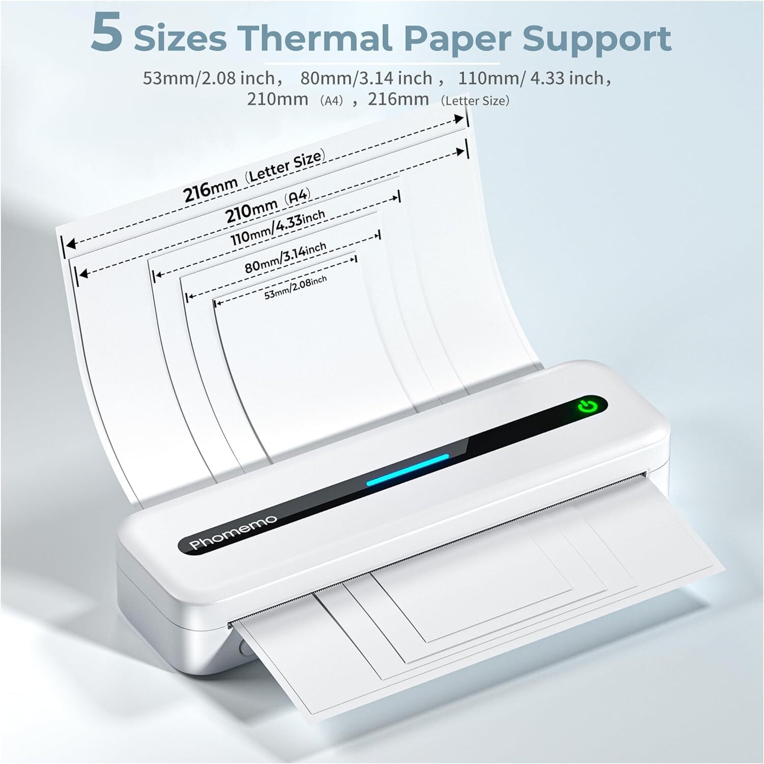 M832 Bluetooth Inkless Thermal Printer Support US Letter For Phone&Laptop lot