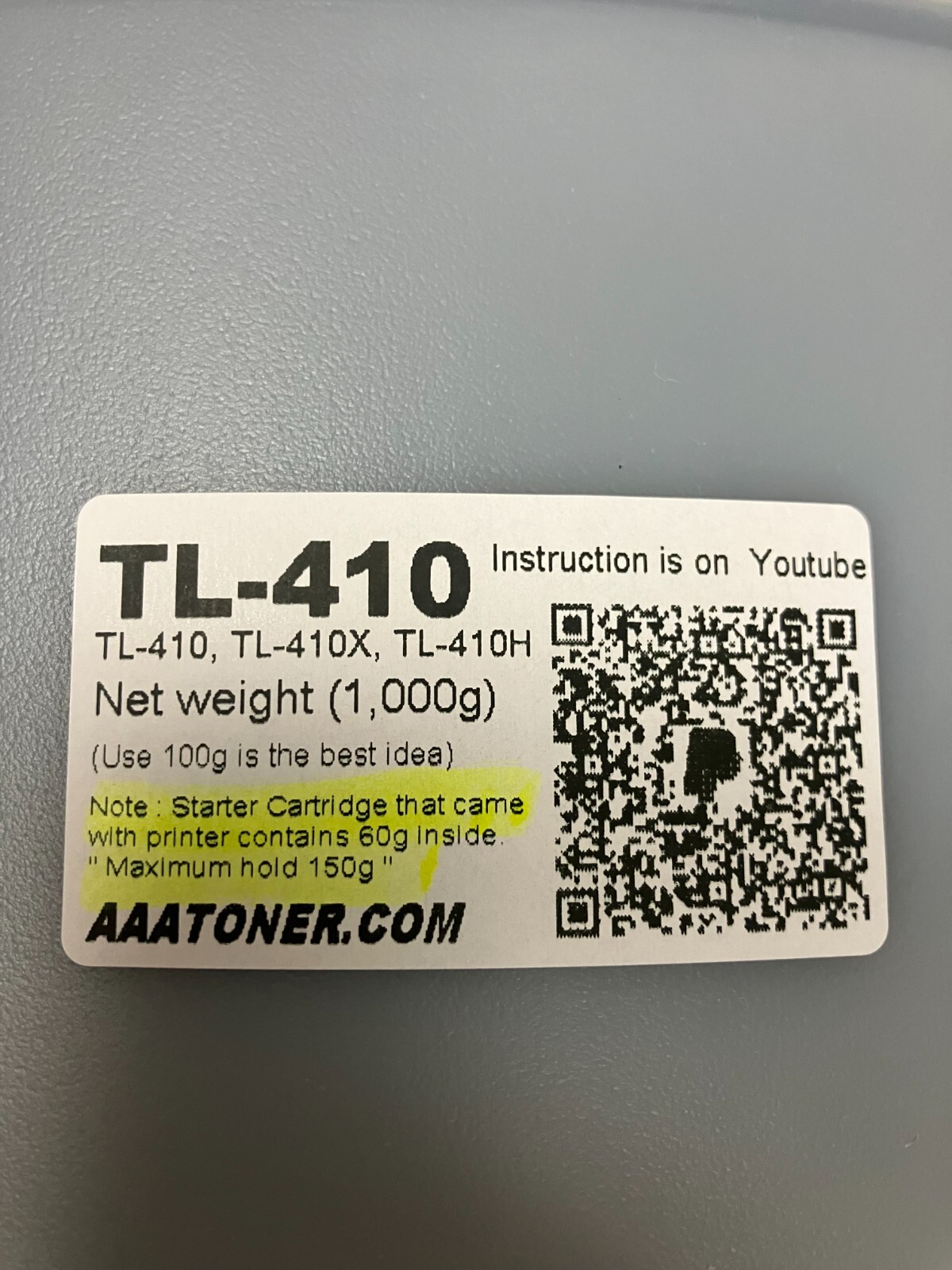 (1,000g) Toner Refill for Pantum TL-410, TL-410X, TL-410H, TL410, TL410X, TL410H