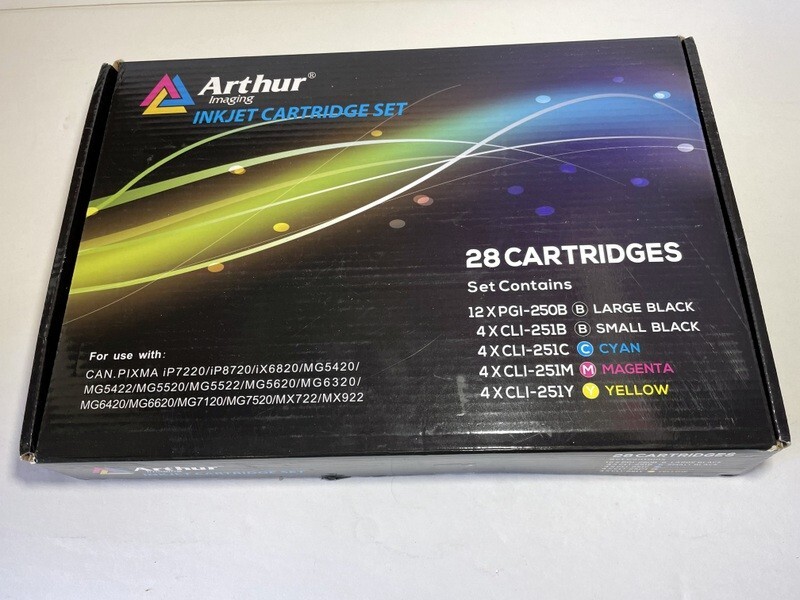 29 Pack Arthur Imaging Inkjet Canon Cartridge Set PIXMA iP7220 iP8720 iX6820