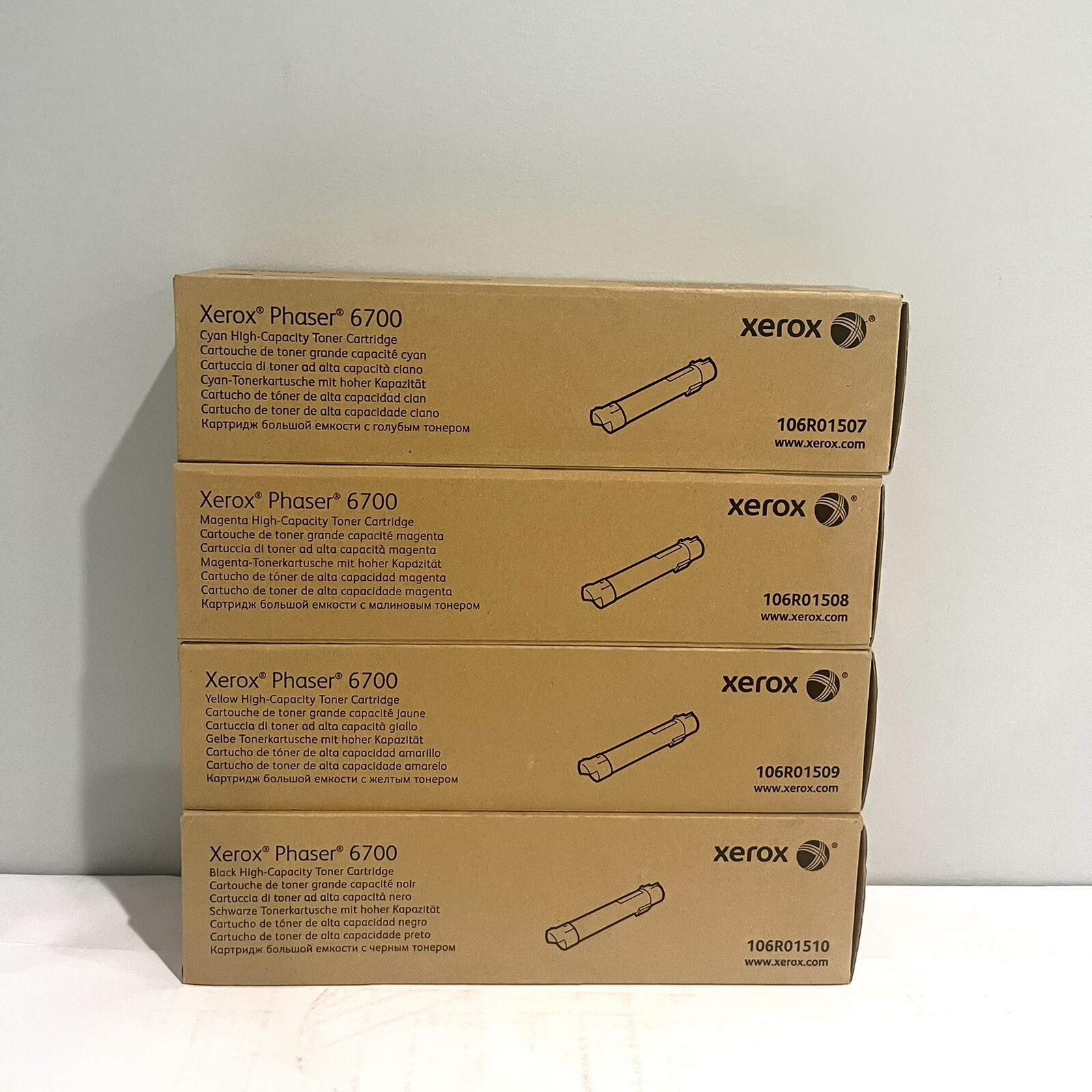 Xerox Phaser 6700 High Capacity Toner Cartridge Set B,C,Y,M, – NEW