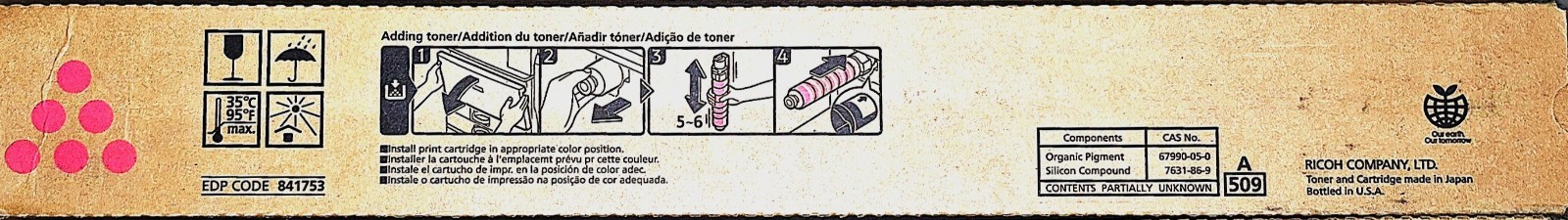 Genuine Set of 3 Ricoh MP C5502 841752/53/54 CMY Toners Ricoh/Savin/Lanier