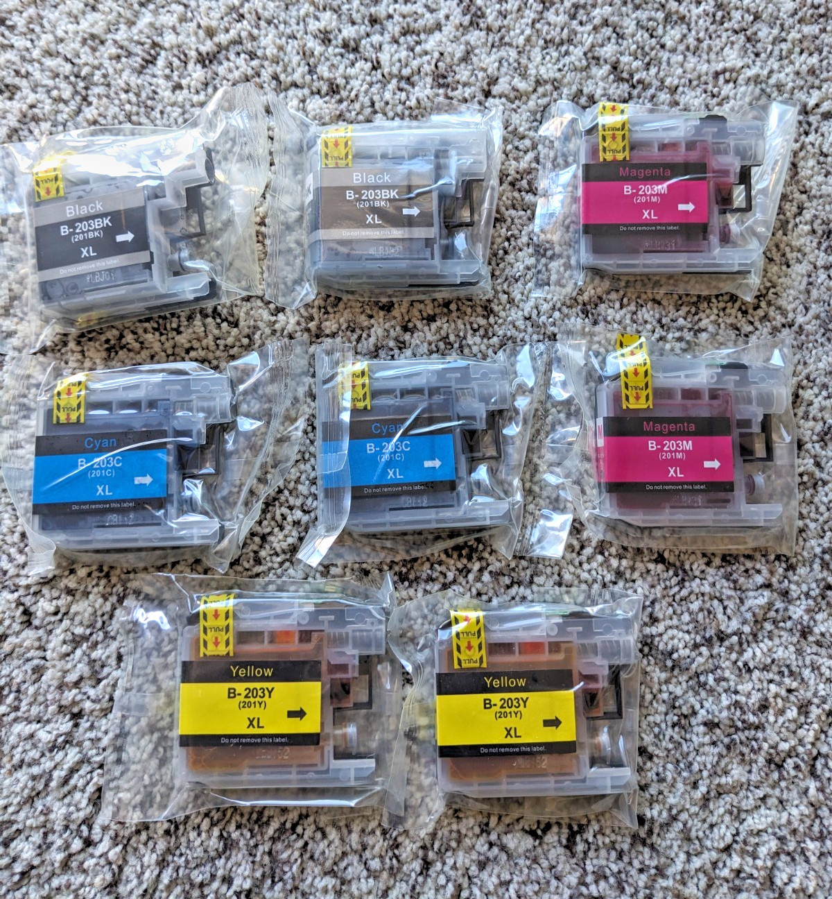 8PK Ink LC203BK LC203C LC203M LC203Y XL Compatible for Brother printers