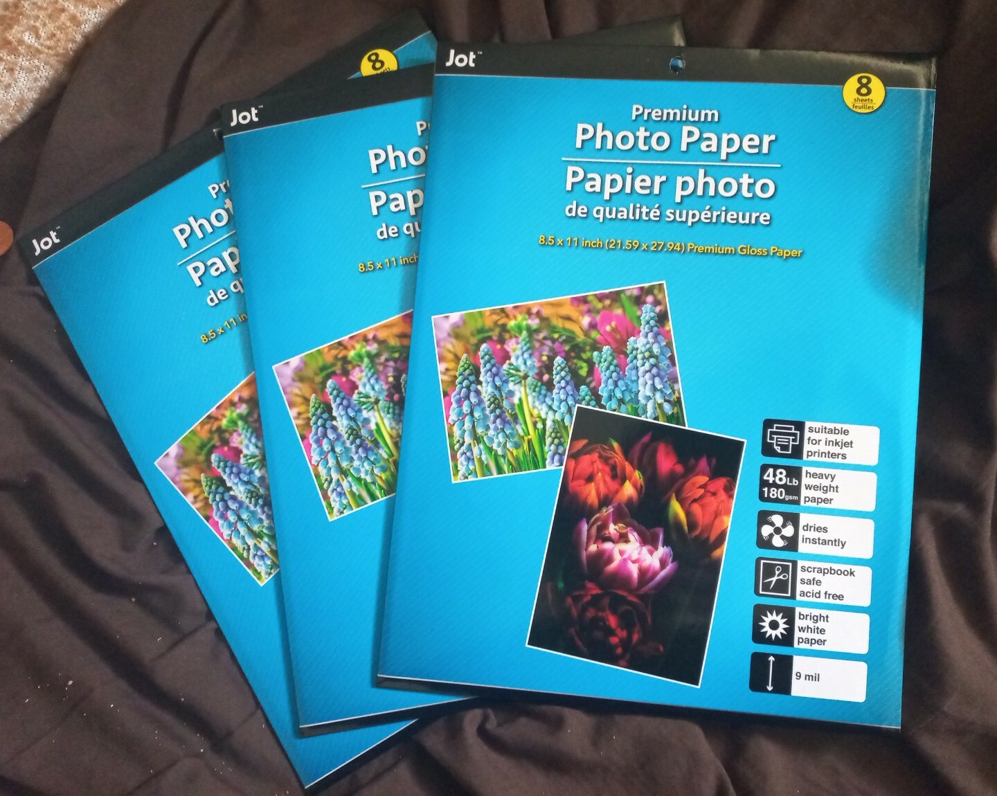 Lot of 3. Premium Photo Paper Premium Gloss 8 Sheets 8.5″x11″ BRAND NEW