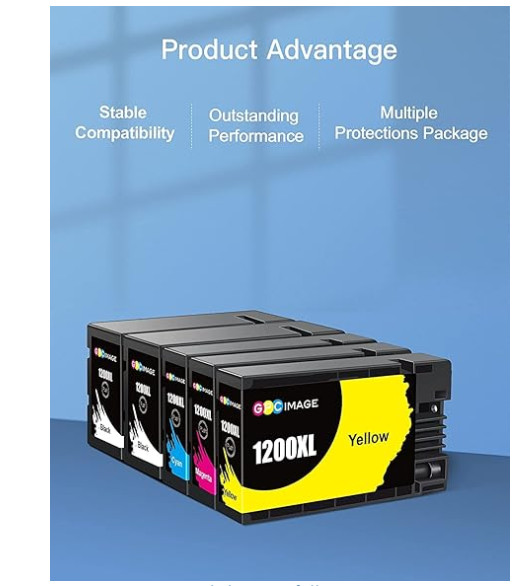 GPC Image Compatible Ink Cartridge Replacement for Canon PGI-1200XL PGI-1200 …