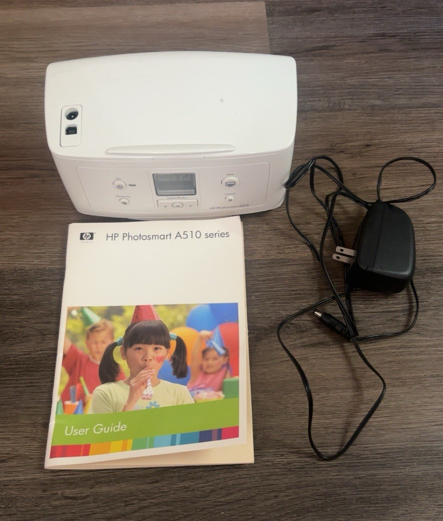 HP Photosmart A512 Portable Inkjet Color Photo Printer USB 4×6 4800×1200