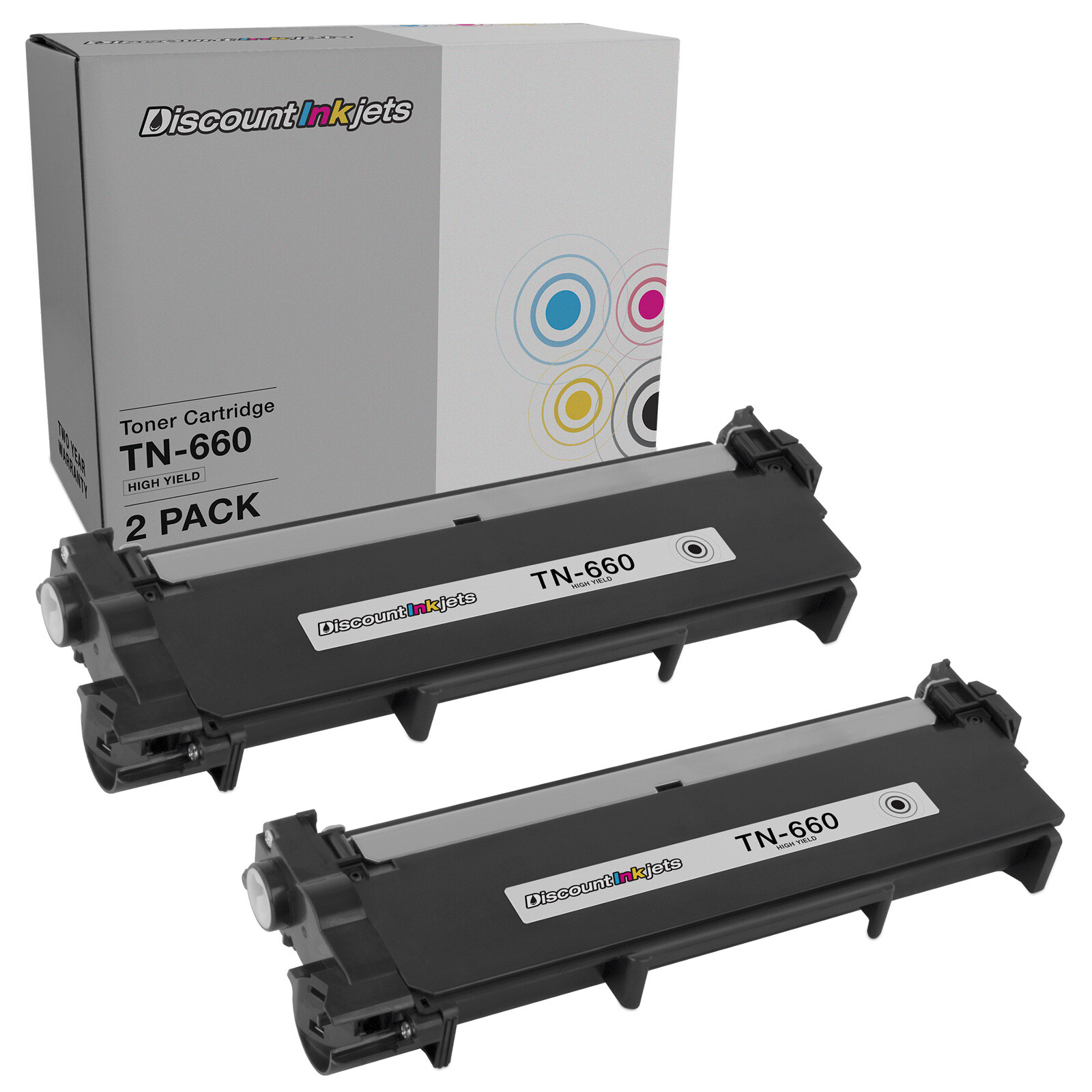 2PK Black TN-660 HY BLACK Toner for Brother HL-L2320D, HL-L2340DW, HL-L2360DW