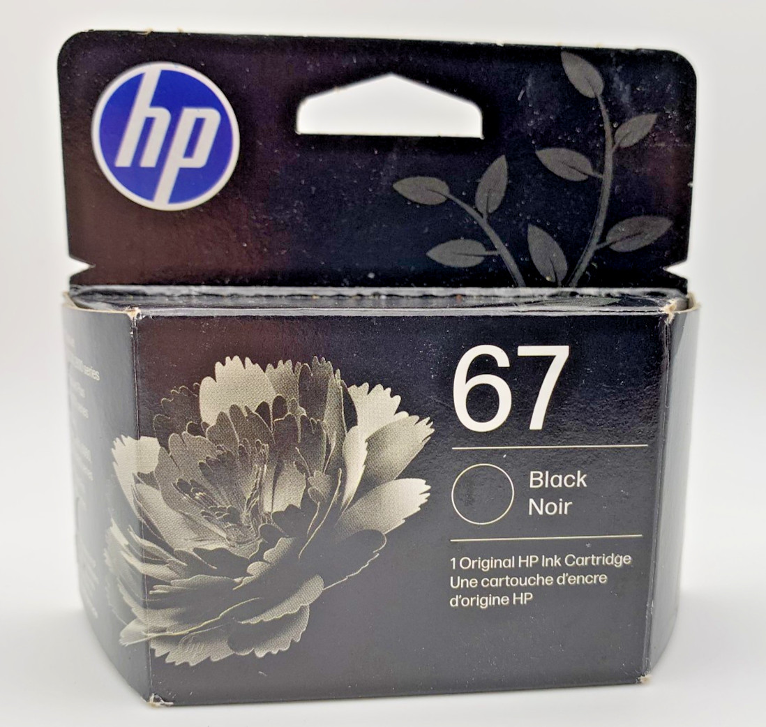 New Original HP 67 Black Ink Black Noir 1 Original HP Ink Cartridge NEW Jun 2027