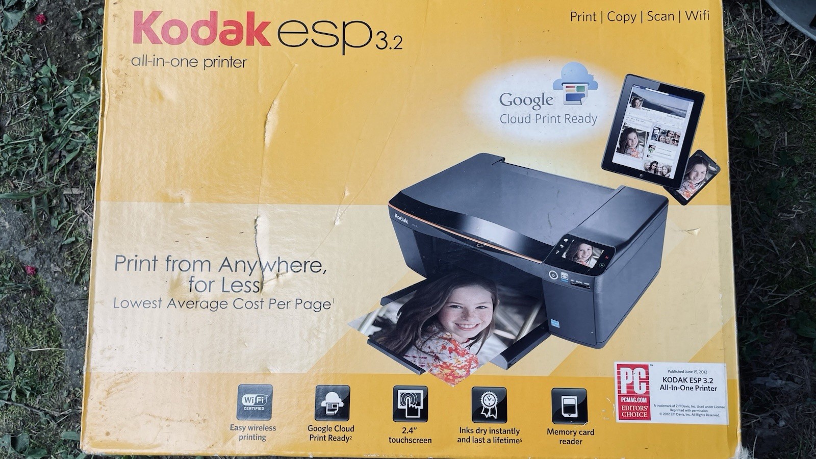 Kodak ESP 3.2 Color Inkjet All-in-One Printer WiFi USB Touchscreen Card