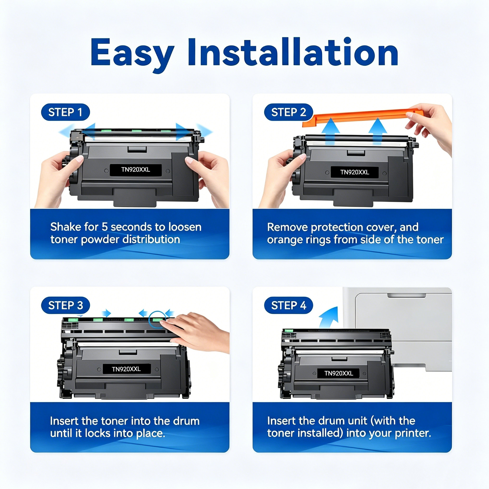 4PK Compatible TN920XXL Toner With Chip For Brother HL-L6415DW/6210DW High Yield