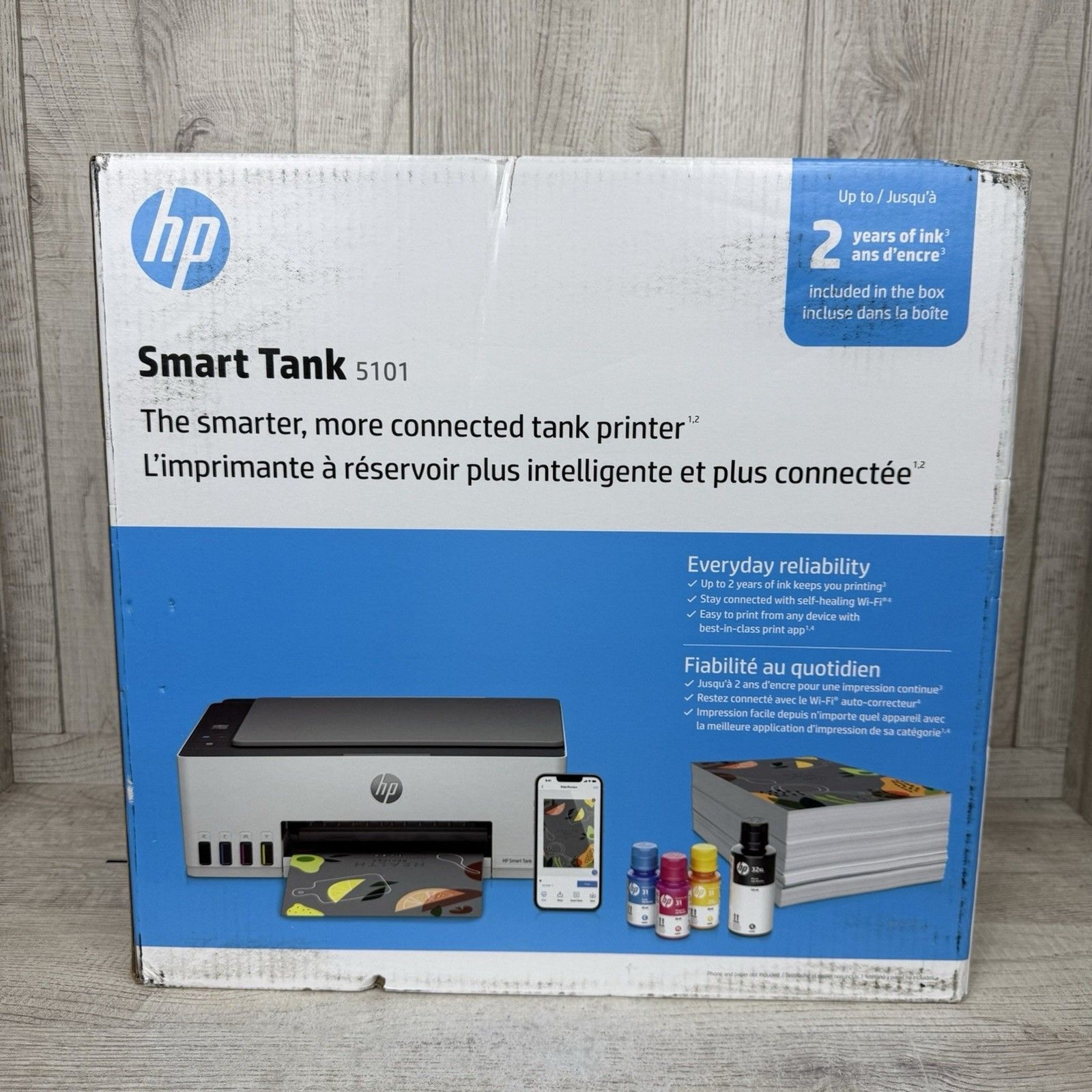 HP Smart Tank 5101 Wireless All-In-One Color Refillable Supertank Printer Copier