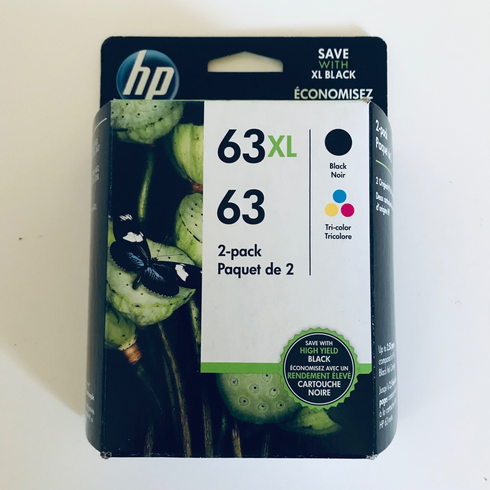 7/2025 Genuine HP 63XL Black + 63 Color Ink Cartridge Combo Pack L0R48AN OEM