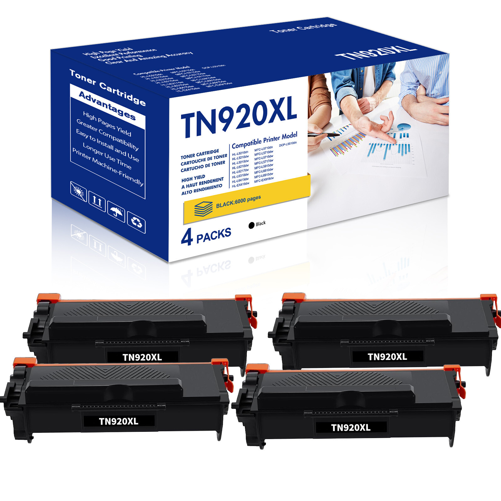TN920 Toner Cartridge Compatible With Brother TN920XL MFC-L5715DW HL-L6310DW LOT