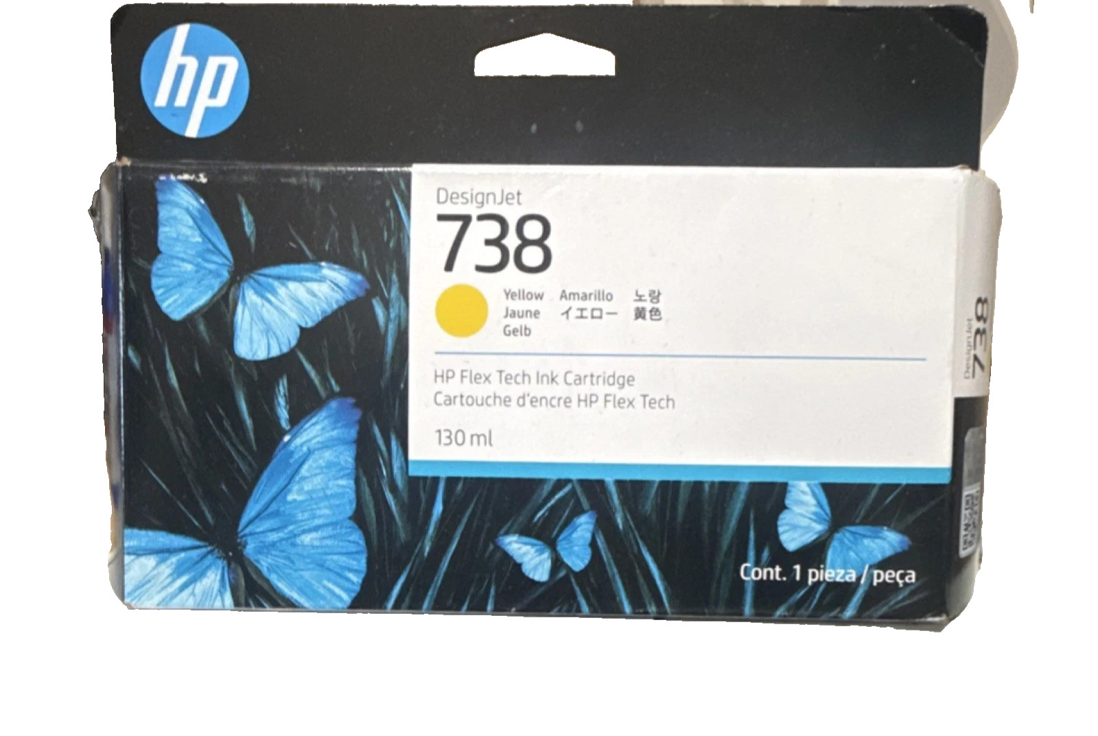 New Genuine HP 738 Yellow Ink Cartridge 130ml 498N7A MAY 2027