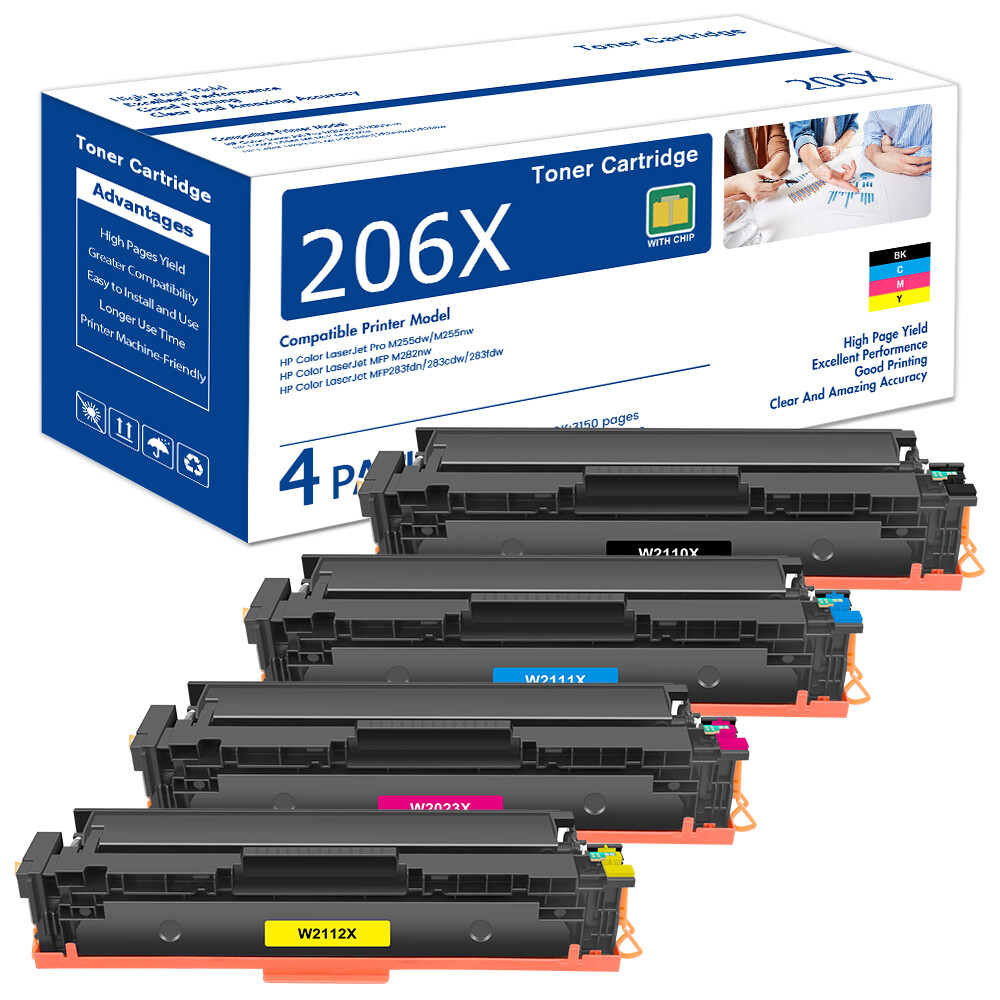 W2110A Fits For HP 206A 206X Toner W2110X Laserjet Pro MFP M283cdw M255dw Lot