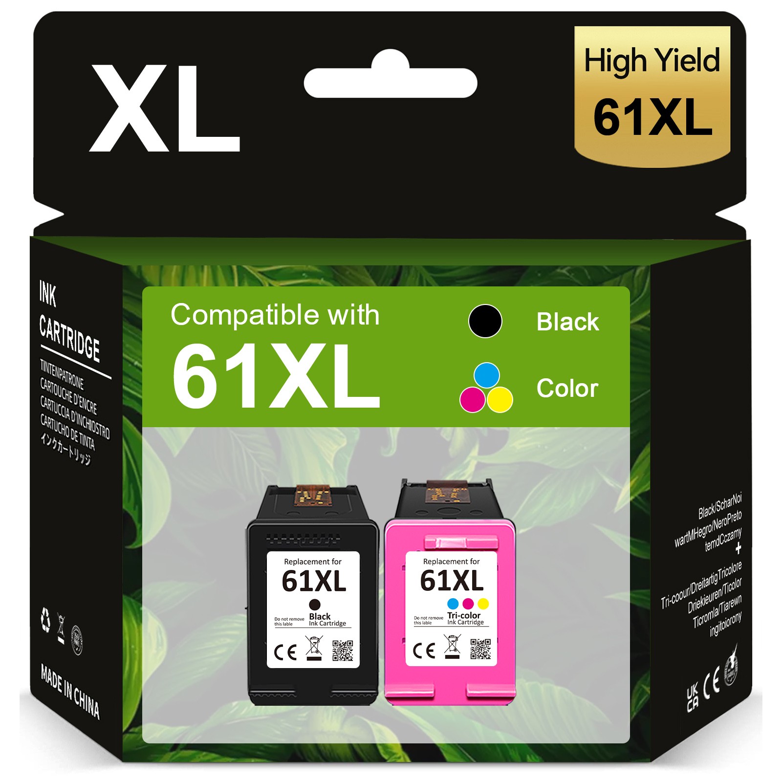 2 Pack 61XL 61 XL Ink Cartridge For HP ENVY 4500 4502 5530 5535 OfficeJet 2620