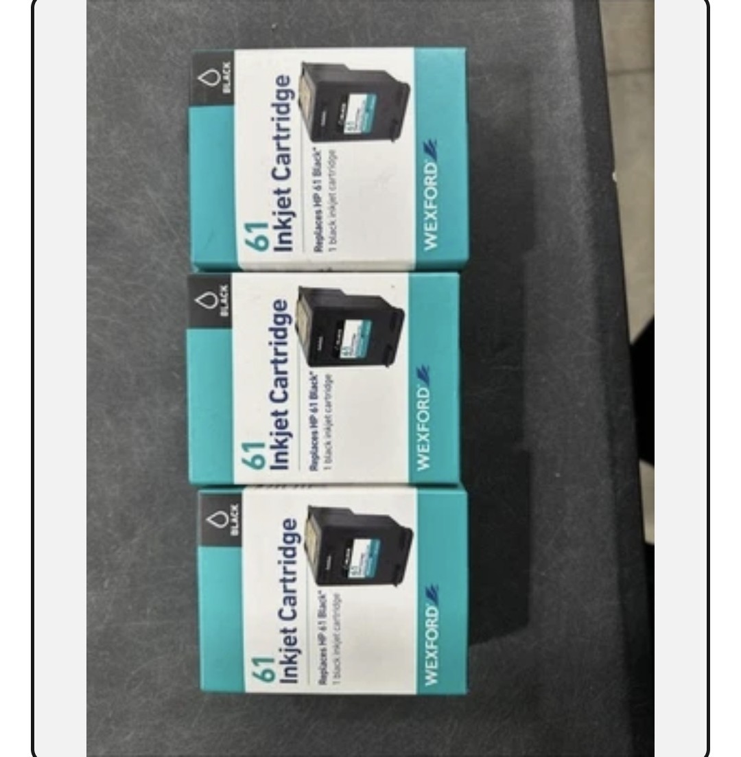 WEXFORD Inkjet Cartridge, Replaces HP 61, Black – Pack of 3 Ink Cartridges