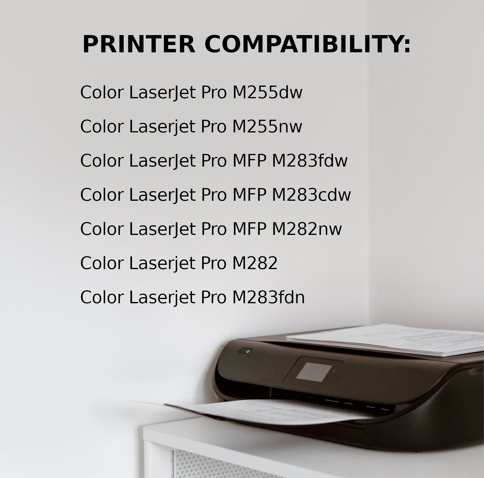 206A 206X Toner Cartridges For HP Color Laserjet Pro MFP M283fdw M283cdw M255dw